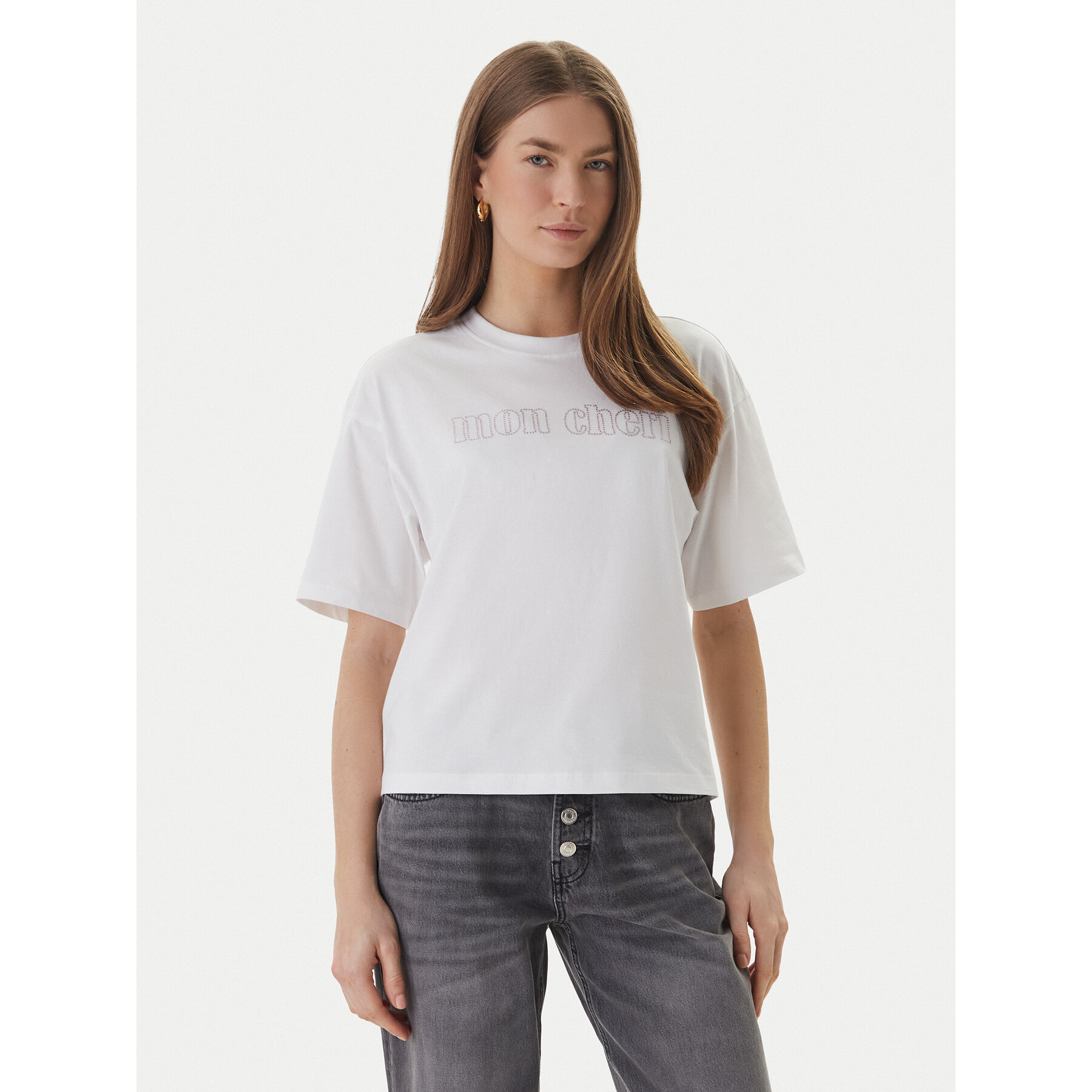 ONLY T-Shirt Rhine 15368901 Λευκό Boxy Fit