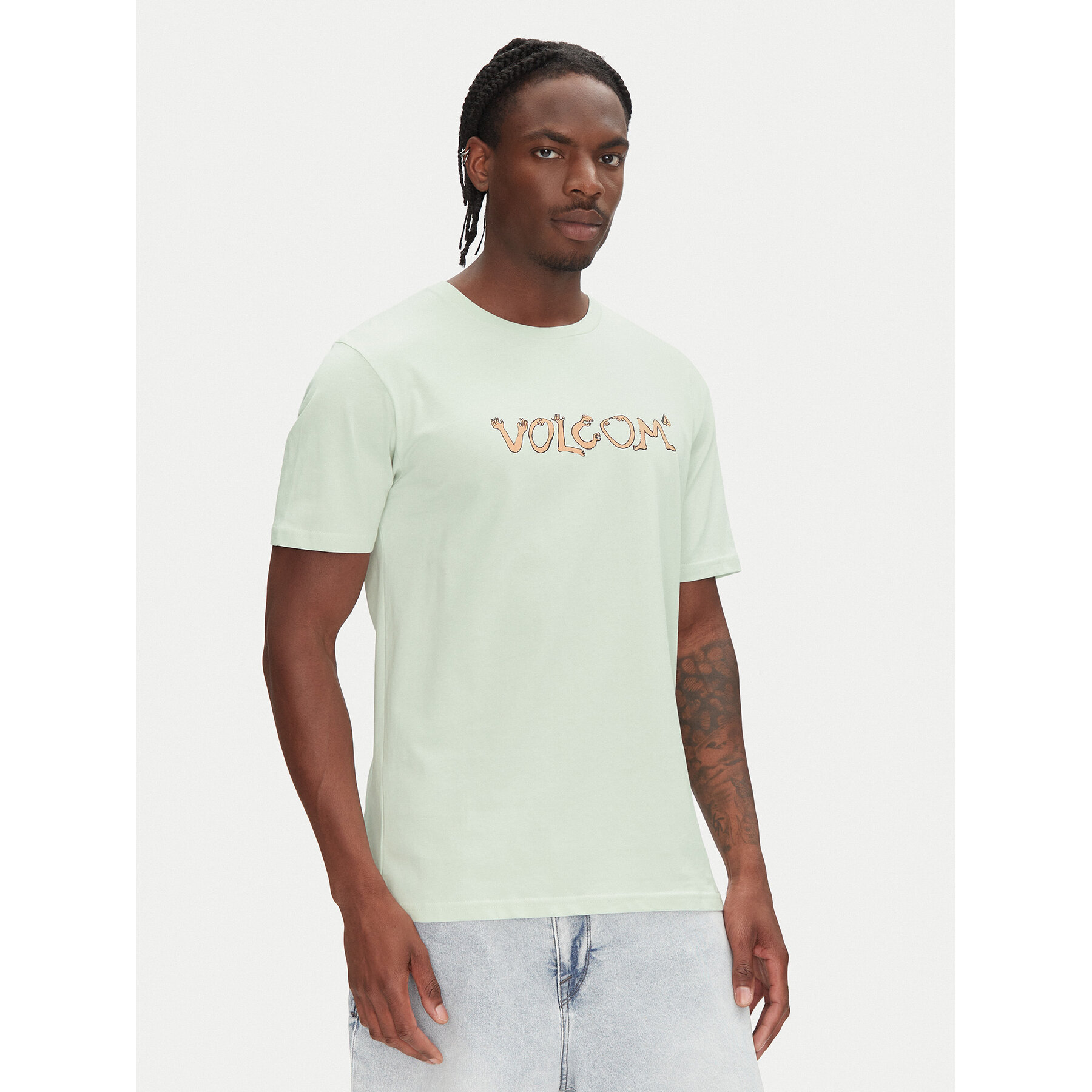 Volcom T-shirt Crazybal A3512554 Verde Classic Fit