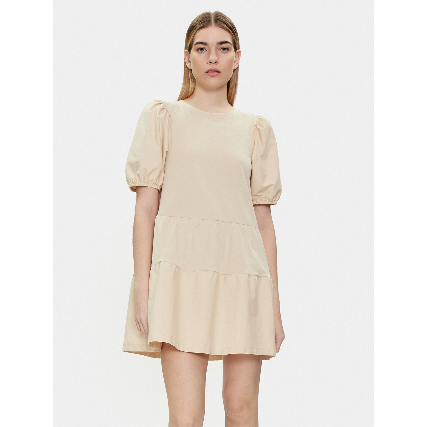 Brave Soul Sommerkleid LDRJ-544AMIEST Beige Straight Fit