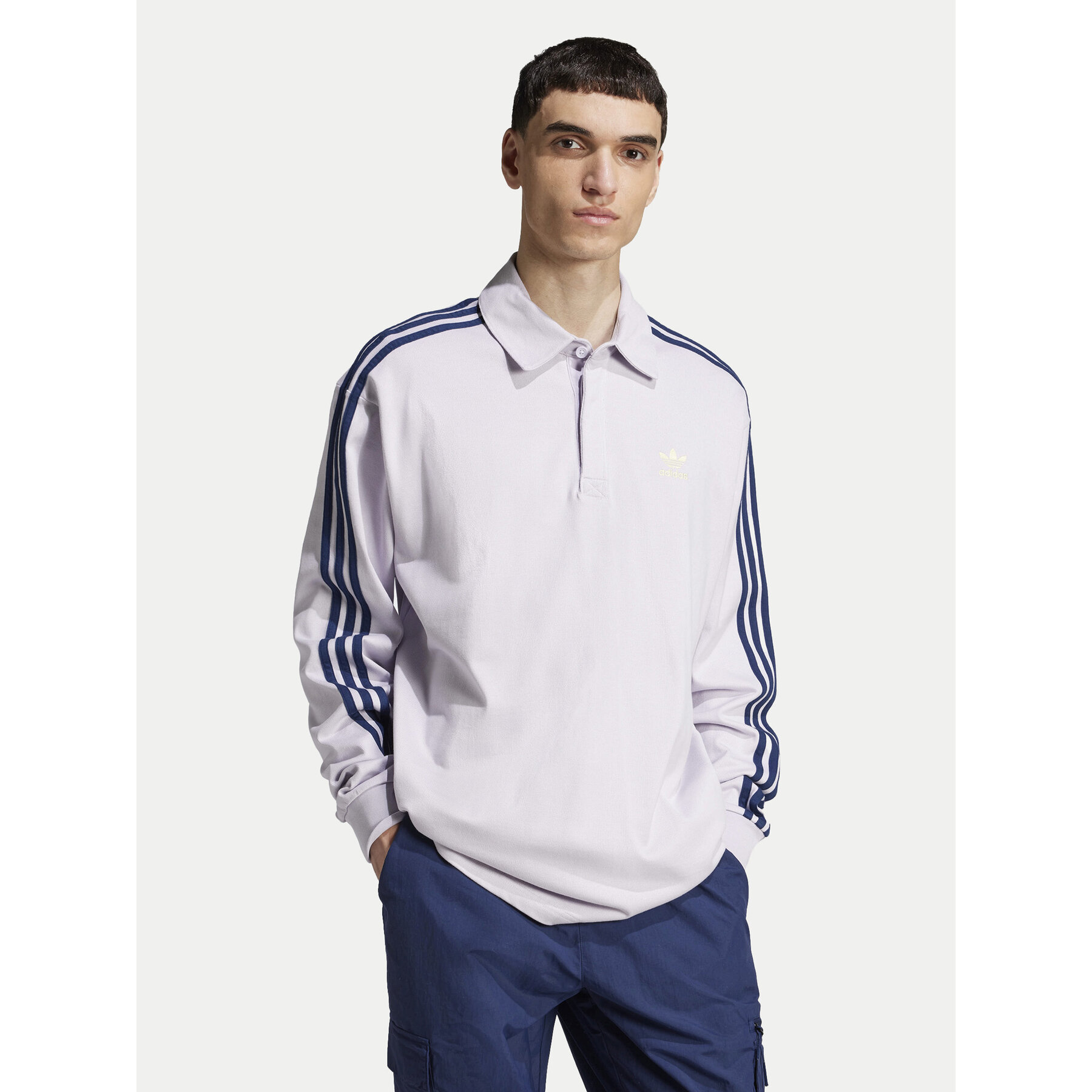 adidas Polo majica adicolor Rugby JC9916 Vijolična Regular Fit