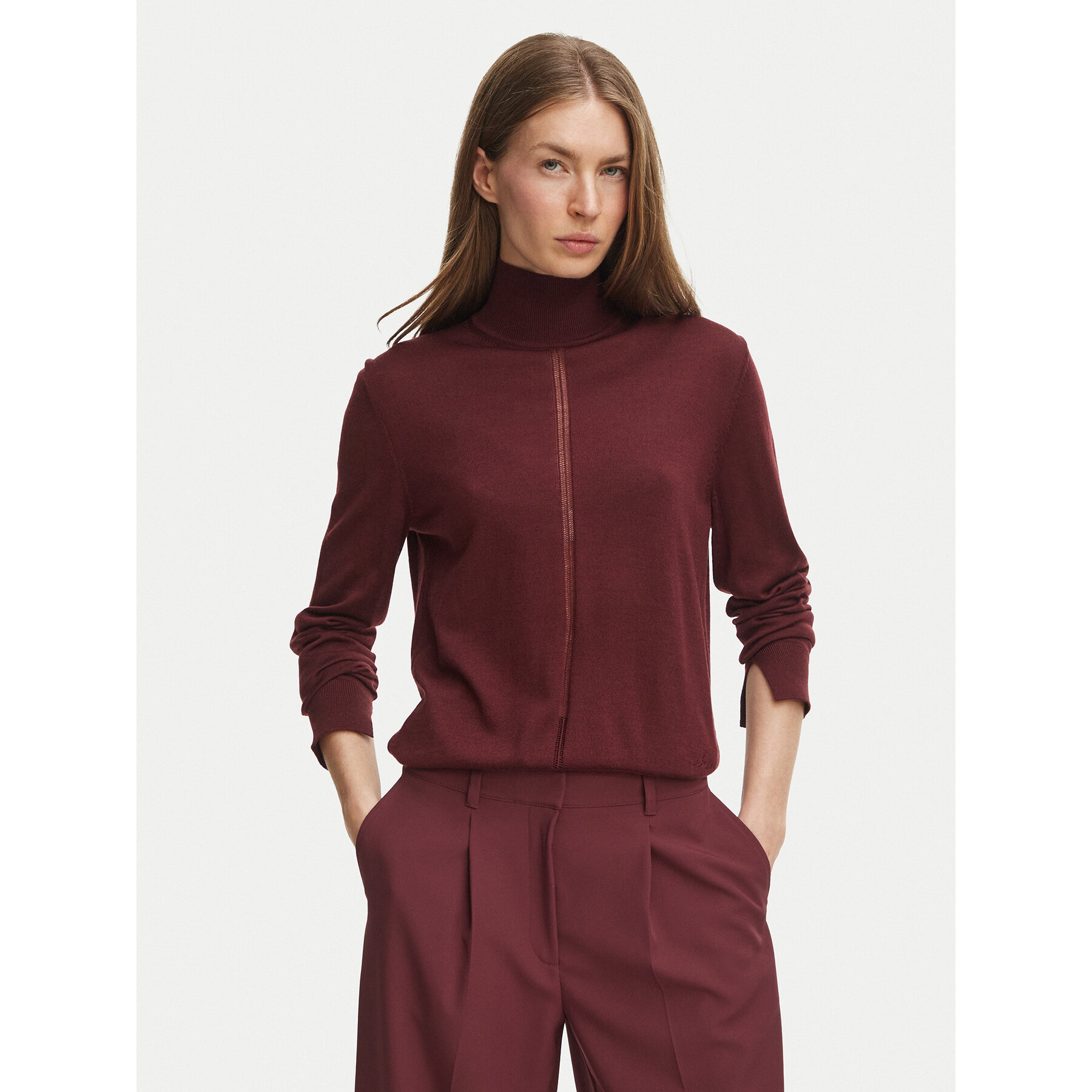 BOSS Rollkragenpullover C_Faghettini_1 50569874 Dunkelrot Regular Fit