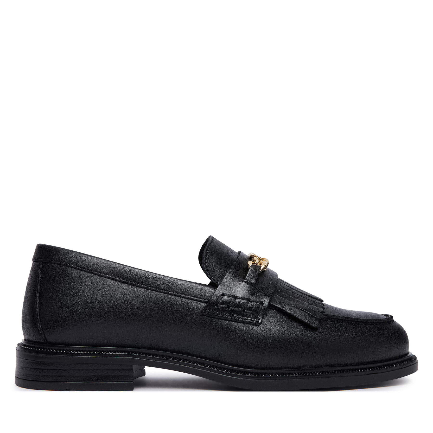 Loafers Tommy Hilfiger Th Chain Fringe Leather Loafer FW0FW09668 Negru