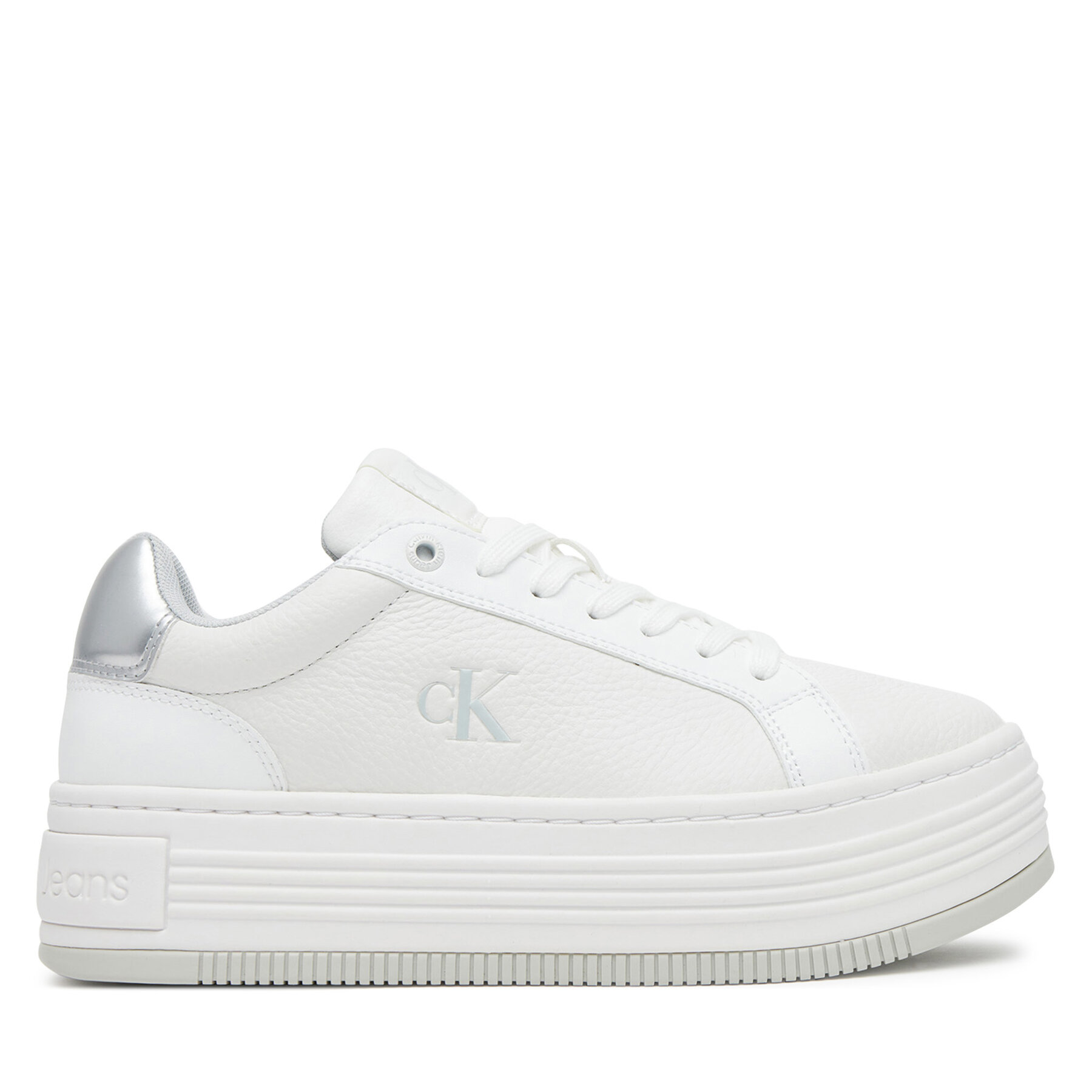Sneakersy Calvin Klein Jeans Bold Flatf Low Lace Mg YW0YW01766 Biela