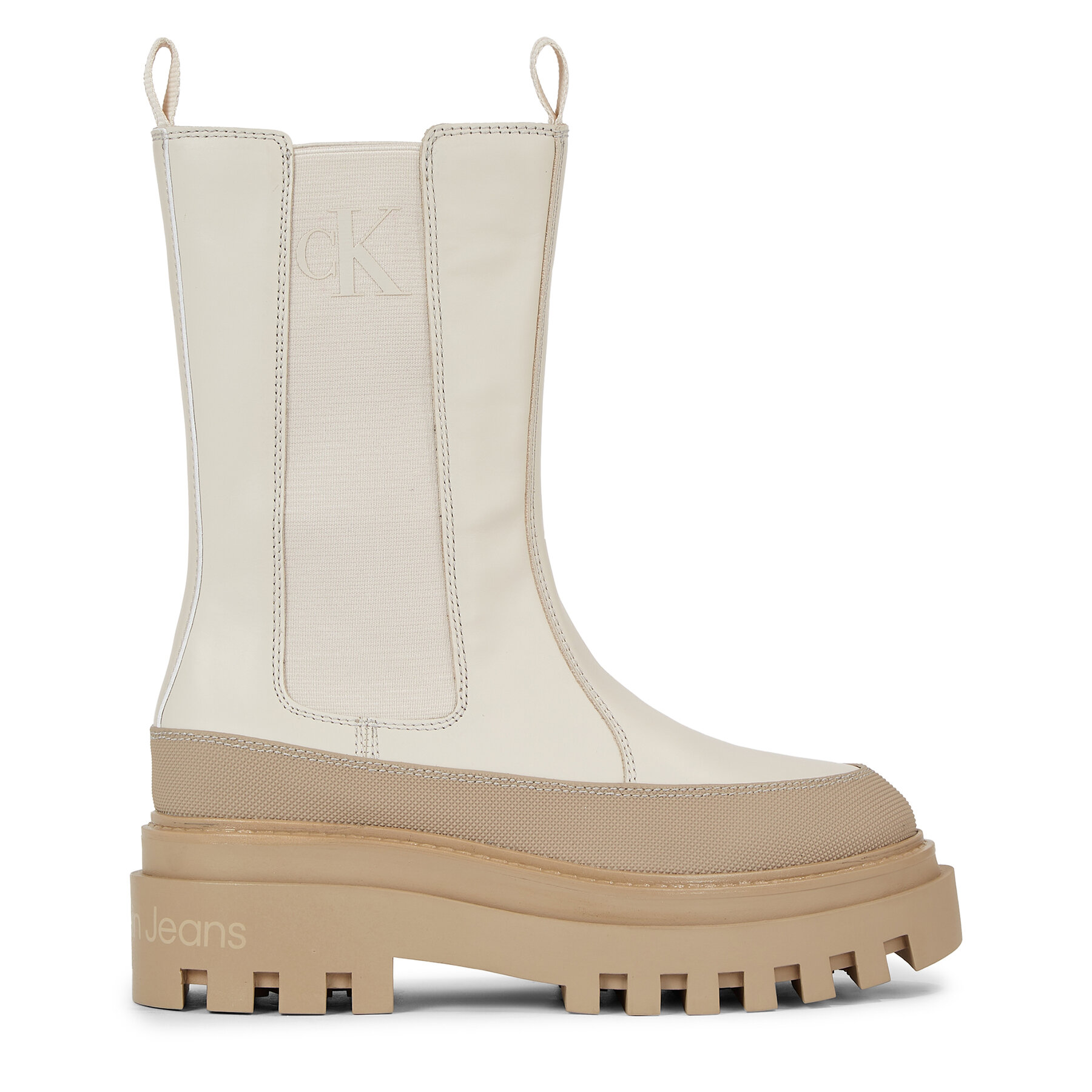 Ghete Jodhpur Calvin Klein Jeans Femei, Mărimea: 37, Écru, Flatform Chelsea Boot Lth Wn YW0YW01111