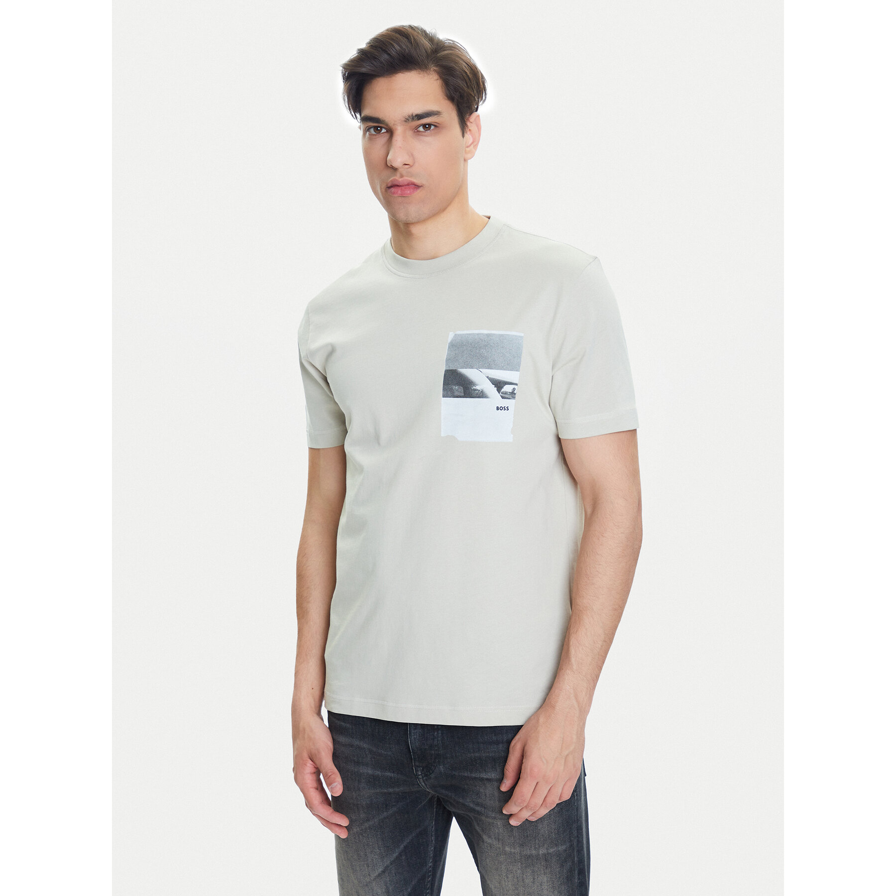 BOSS Póló Te_Container 50546920 Bézs Regular Fit