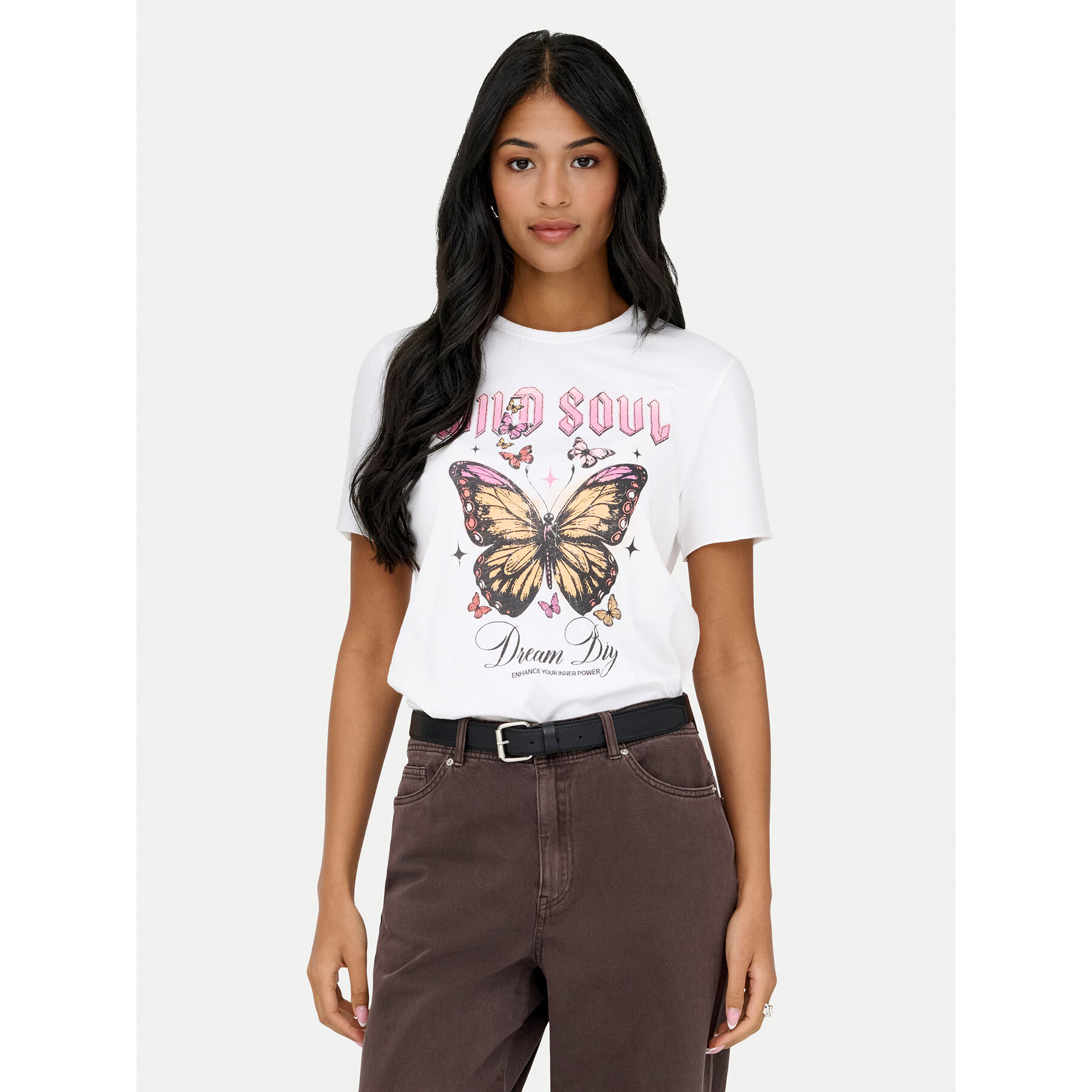 ONLY T-shirt Lucy 15366031 Bijela Loose Fit