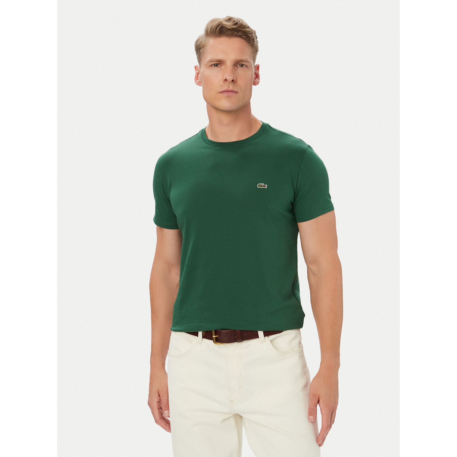 Lacoste T-shirt TH6709 Zelena Regular Fit