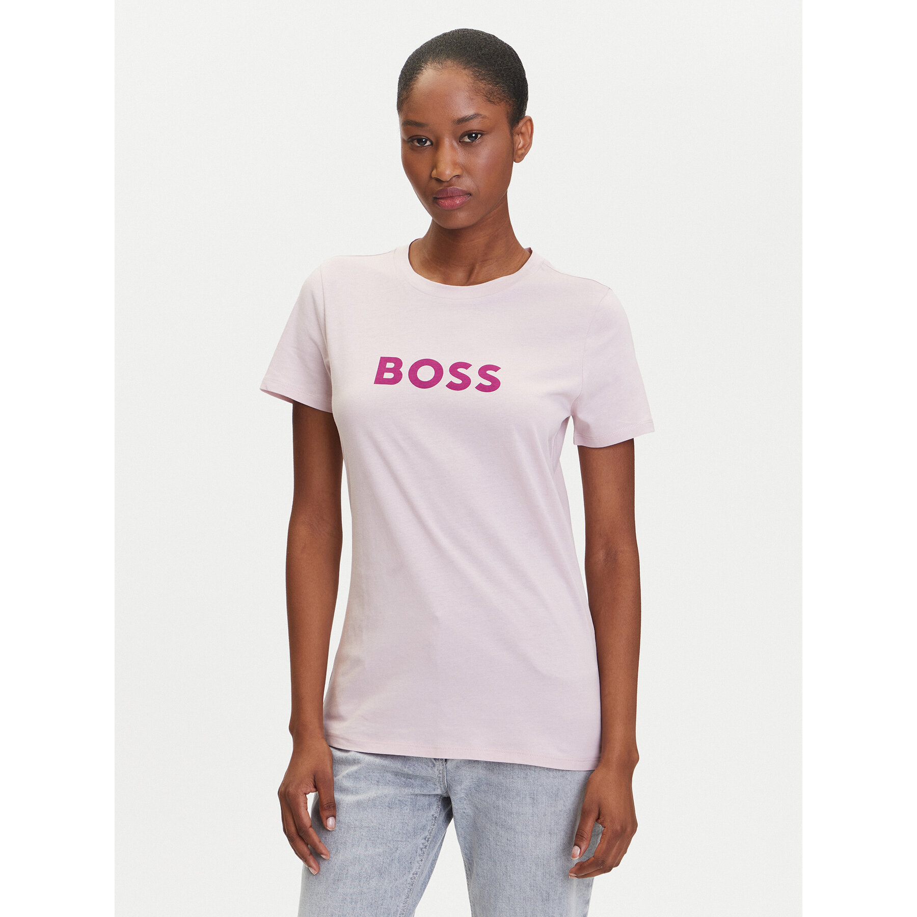 BOSS Marškinėliai C_Elogo_5 50501139 Rožinė Regular Fit