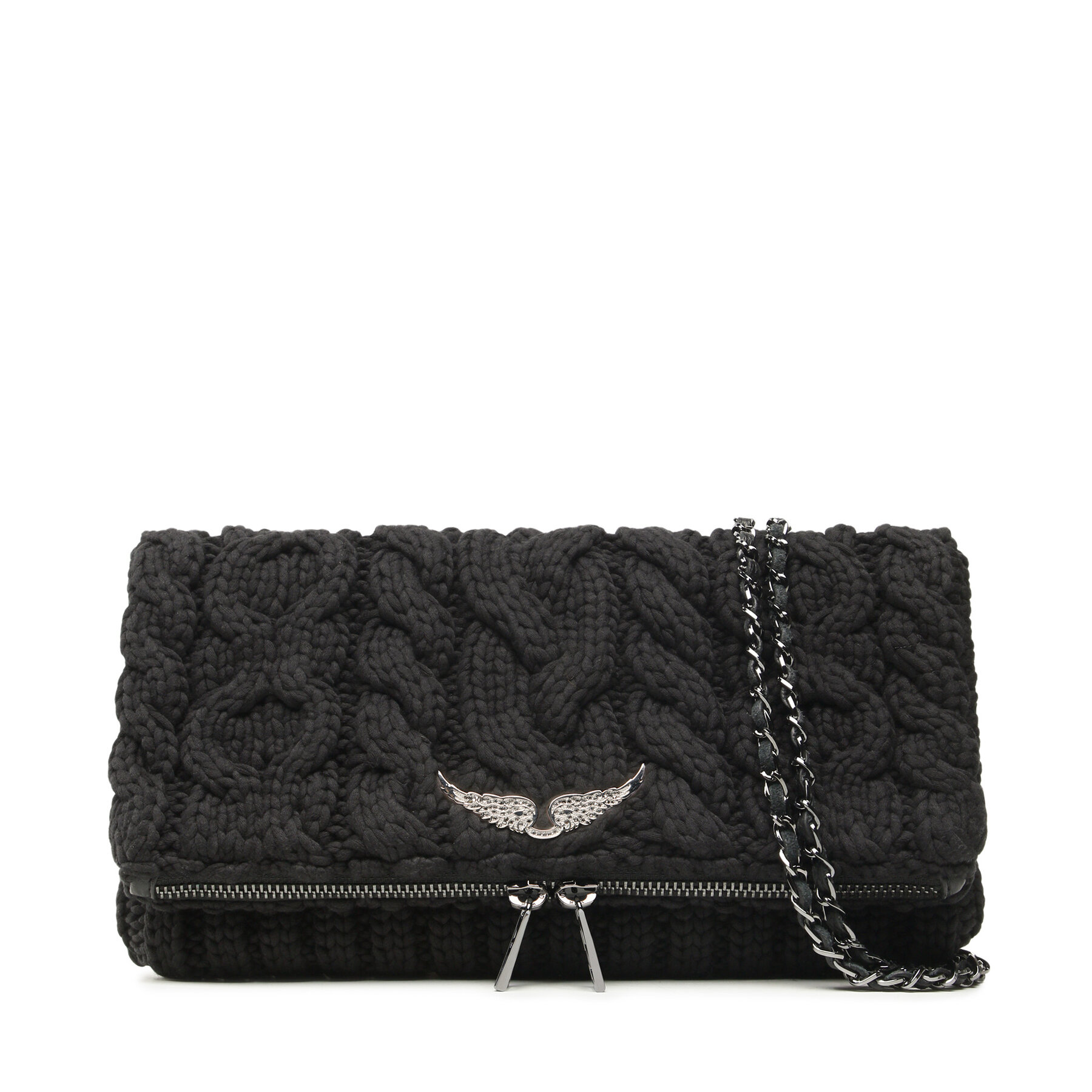 Damska Torebka Zadig&Voltaire Czarny Rock Knitted LWBA00151
