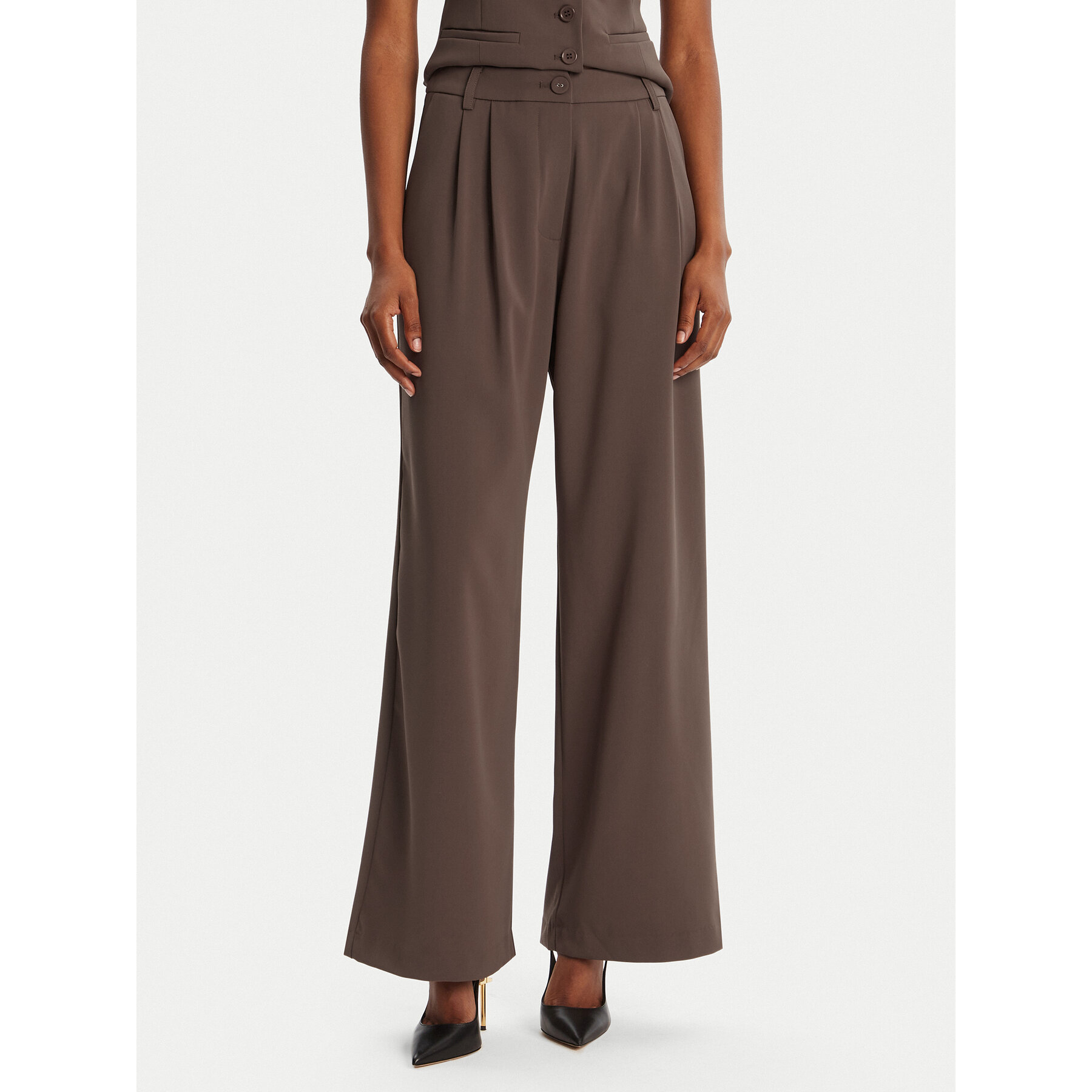 Bardot Stoffhose Sloane Straight 58620PB3 Braun Regular Fit