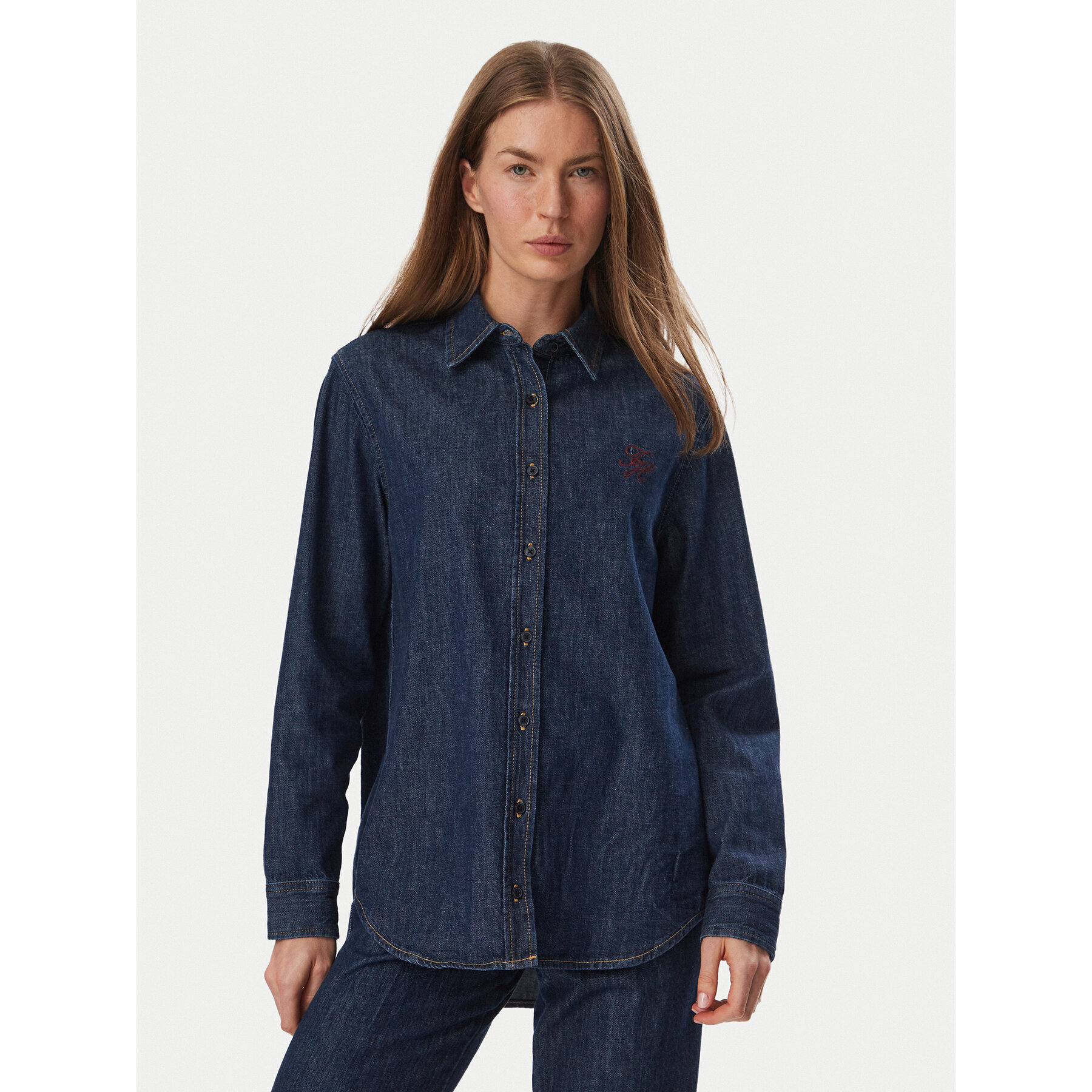Tommy Hilfiger Jeanshemd WW0WW52176 Dunkelblau Relaxed Fit