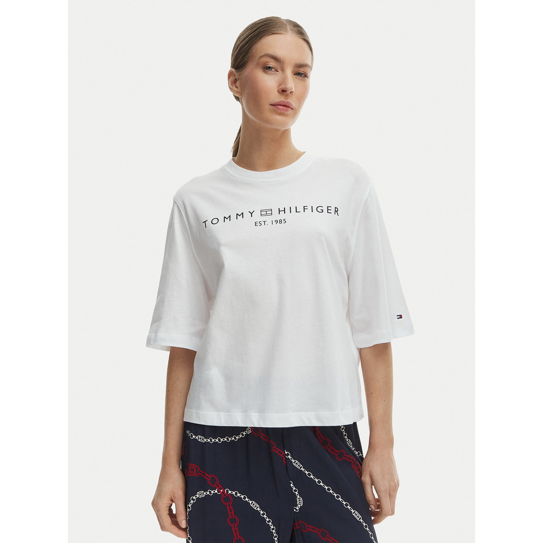 Tommy Hilfiger T-Shirt WW0WW47811 Weiß Relaxed Fit
