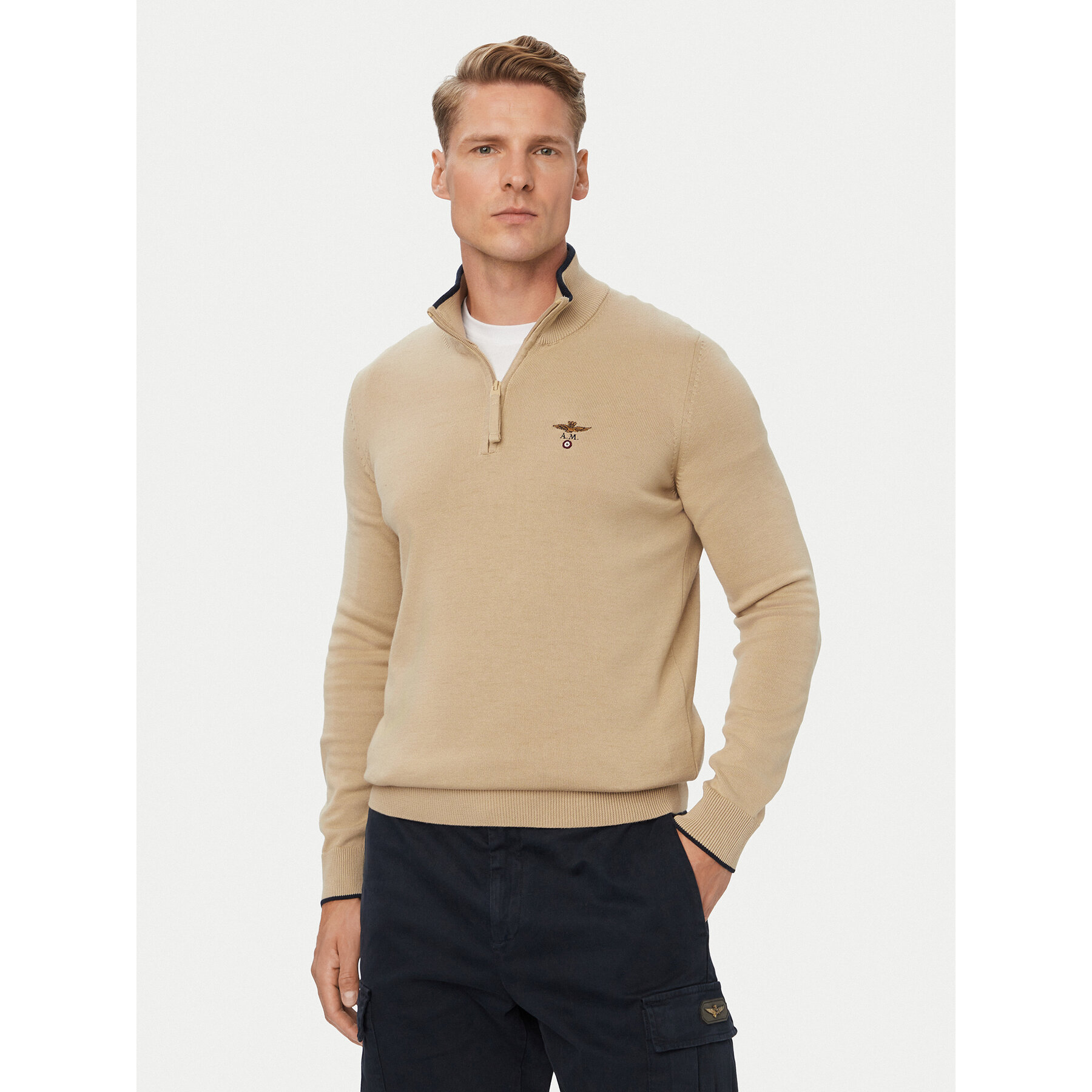 Aeronautica Militare Pullover 262MA1670UL00506 Beige Regular Fit