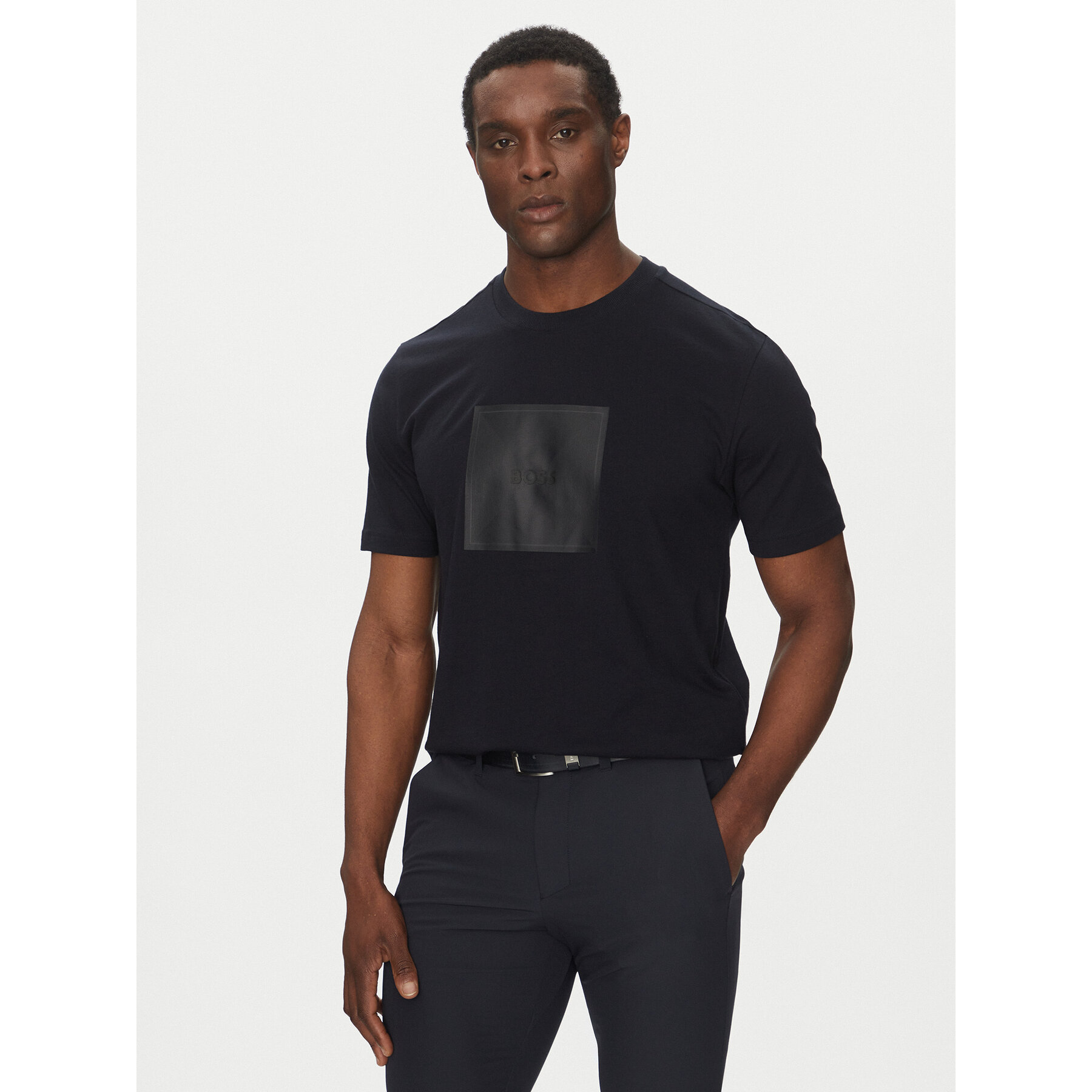 BOSS T-shirt Logo 50538096 Blu scuro Regular Fit