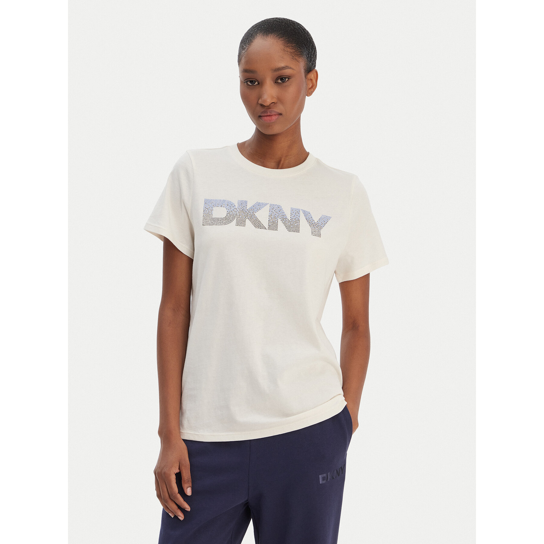 DKNY Sport T-Shirt DP6T1557 Εκρού Relaxed Fit