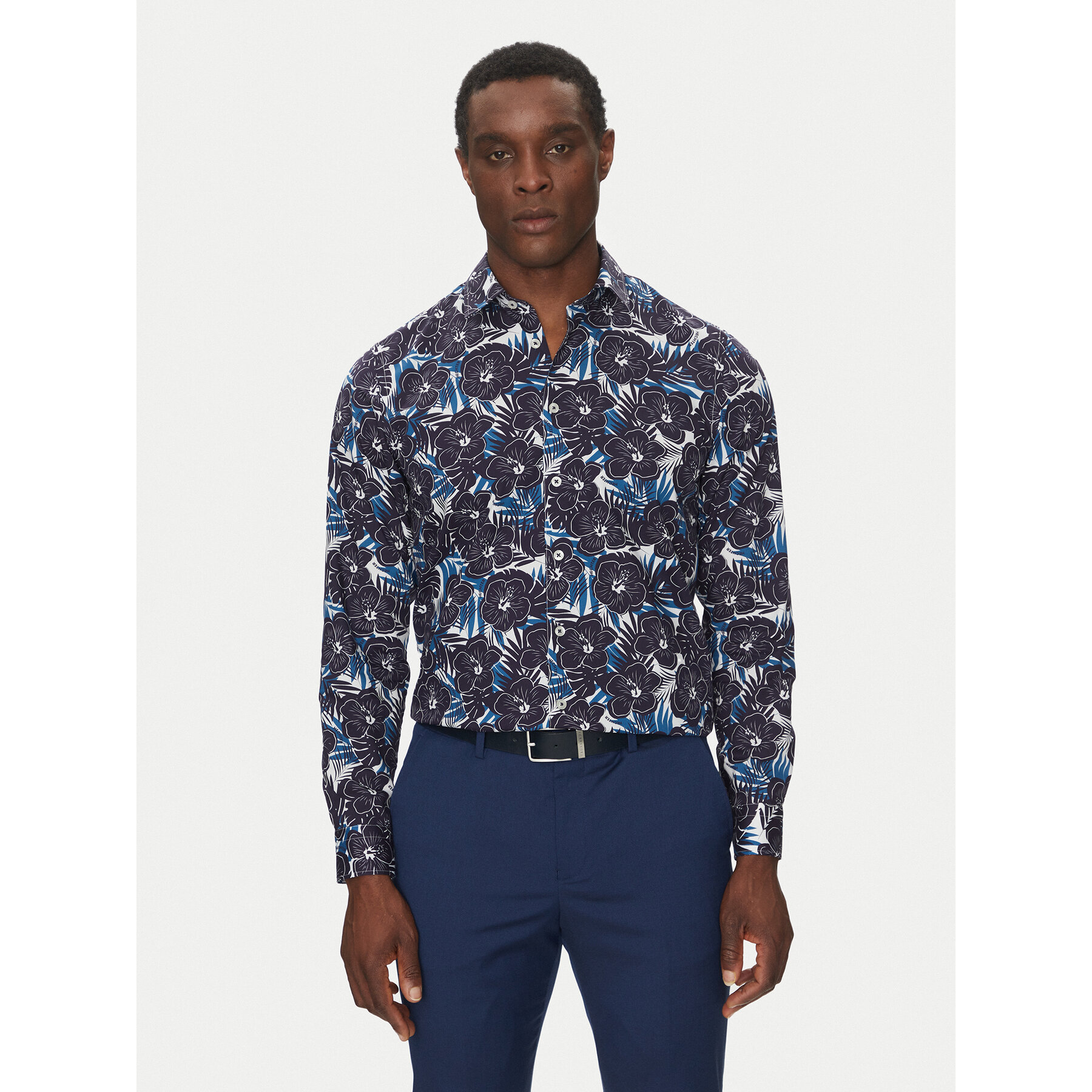 Hechter Paris Hemd 60267 151604 Dunkelblau Modern Fit