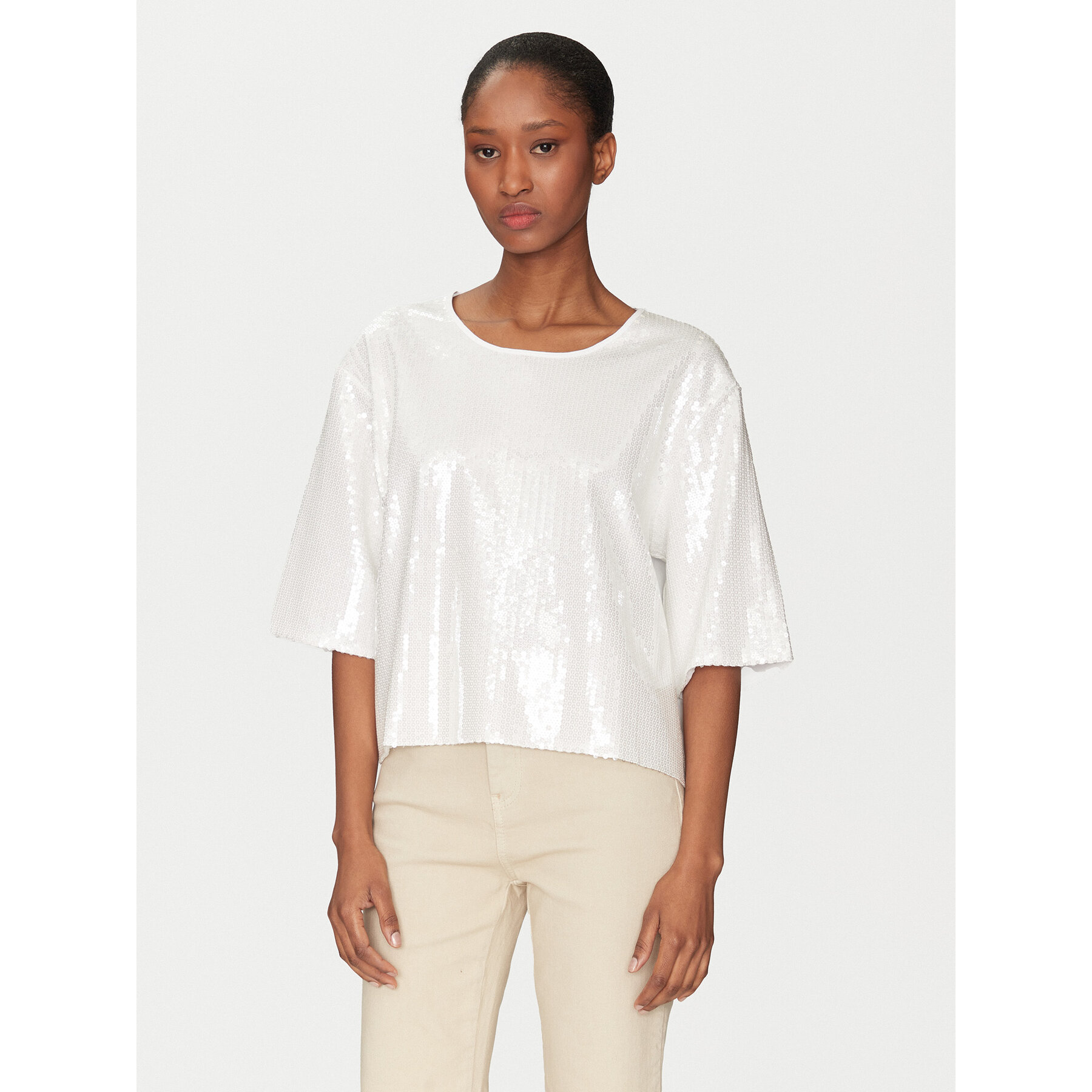 Marella Póló Gardone 2513971024 Ekru Boxy Fit