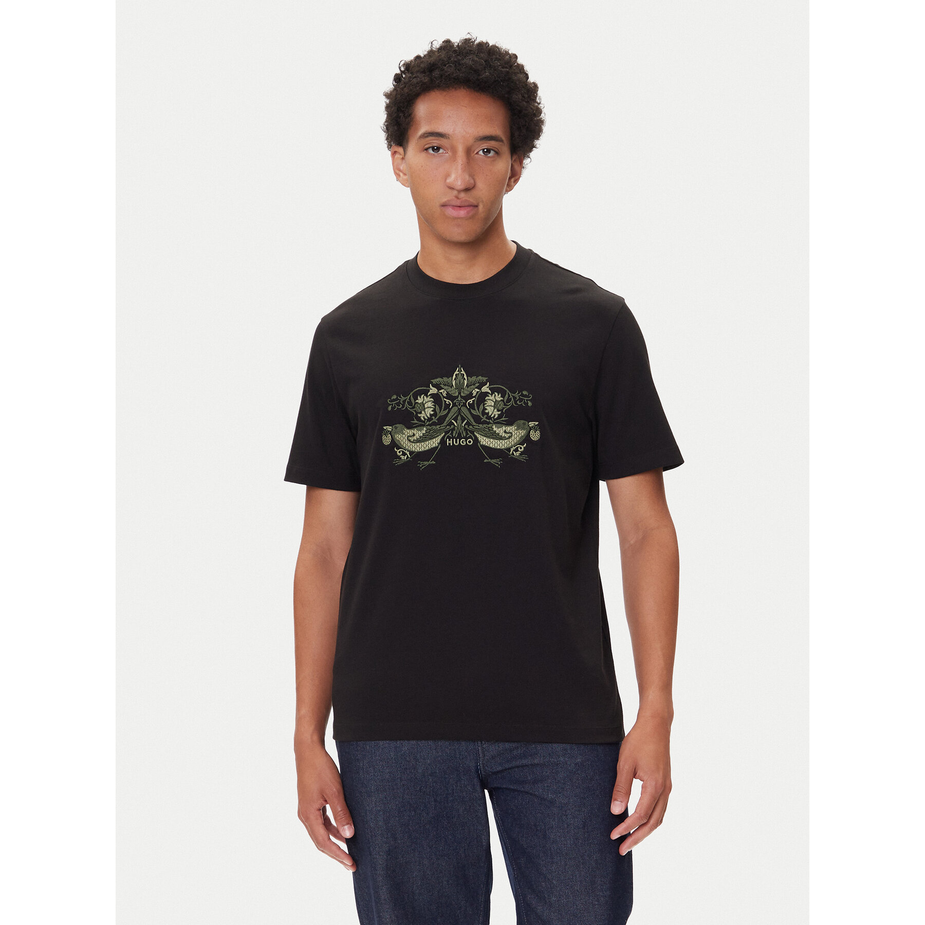 HUGO T-Shirt Denrith 50544543 Schwarz Regular Fit