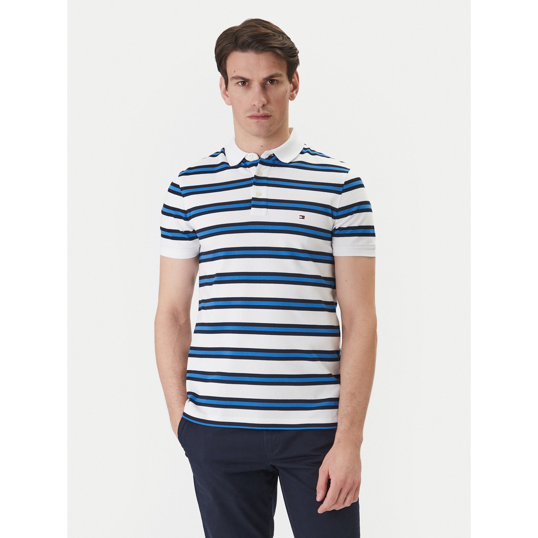 Tommy Hilfiger Poloshirt 1985 MW0MW17771 Blau Slim Fit