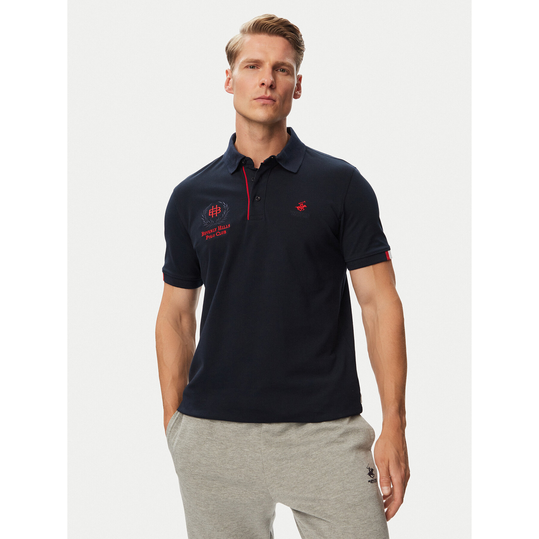 Beverly Hills Polo Club Polo majica P-SS26M-P2770 Mornarsko modra Regular Fit