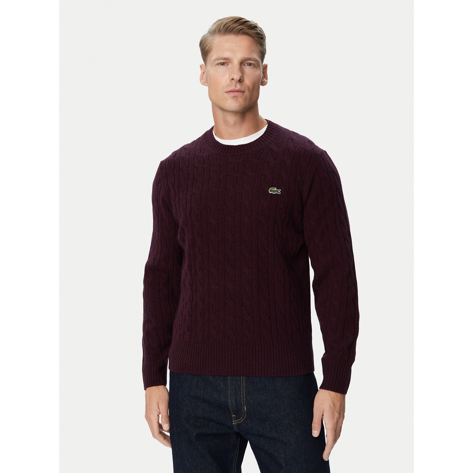 Lacoste Pullover AH2924 Dunkelrot Classic Fit
