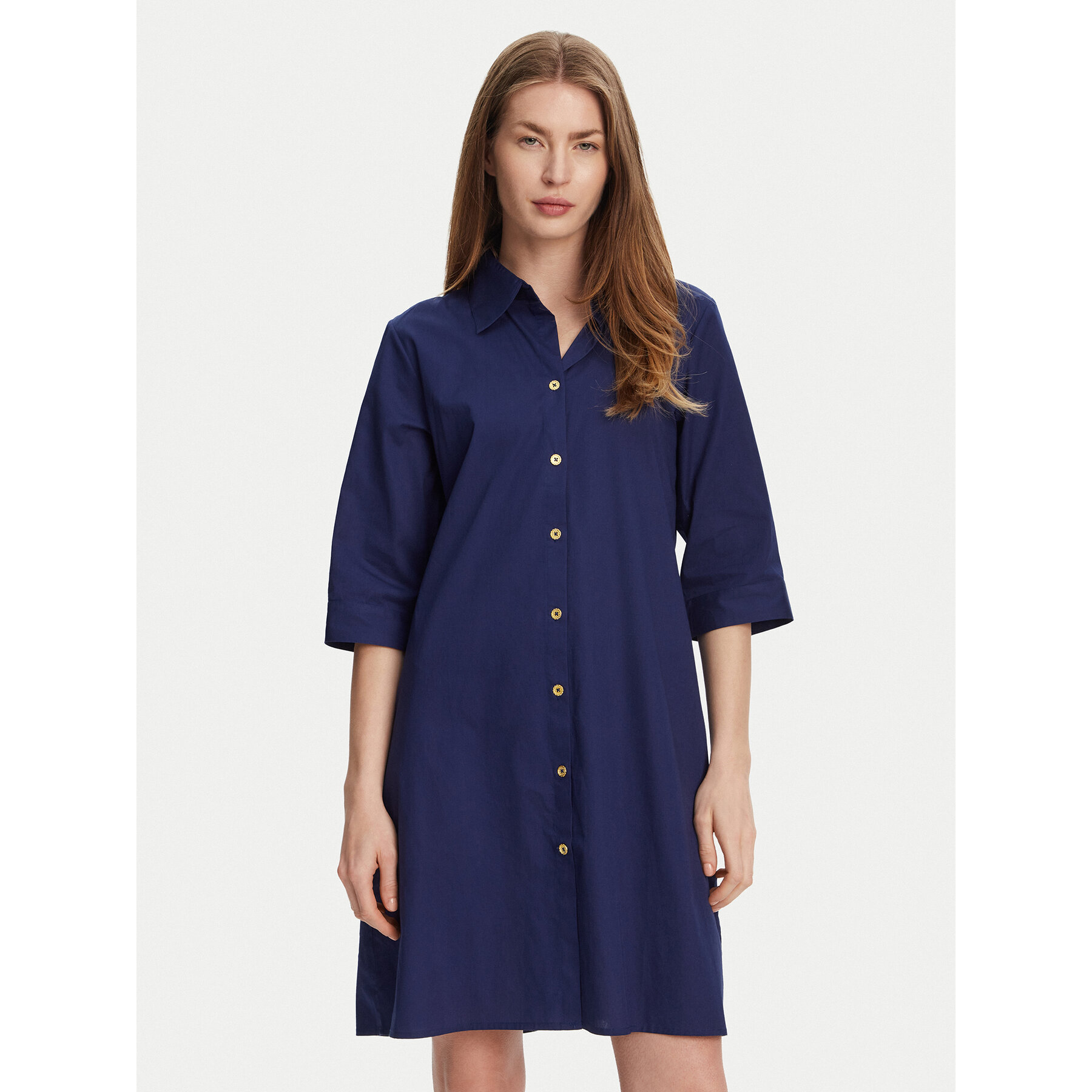 Selmark Hemdkleid BM033 Dunkelblau Relaxed Fit