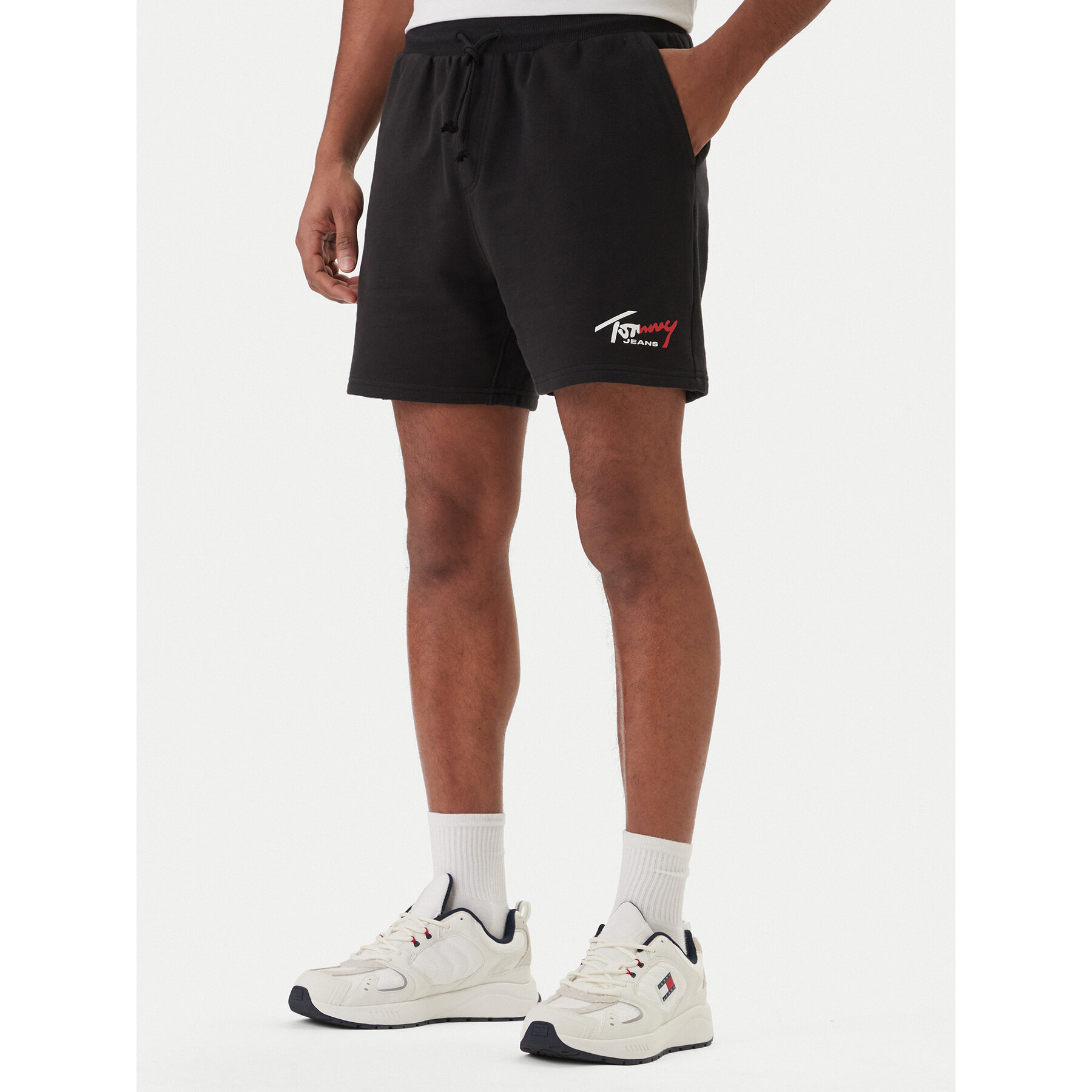Tommy Jeans Sportshorts Signature DM0DM23017 Schwarz Regular Fit