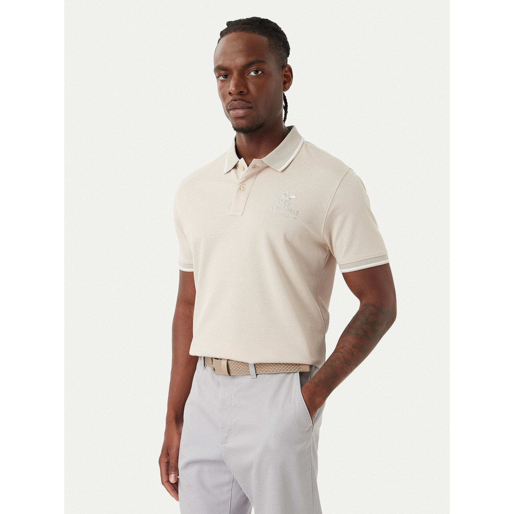 Beverly Hills Polo Club Poloshirt M2607-HR Beige Regular Fit