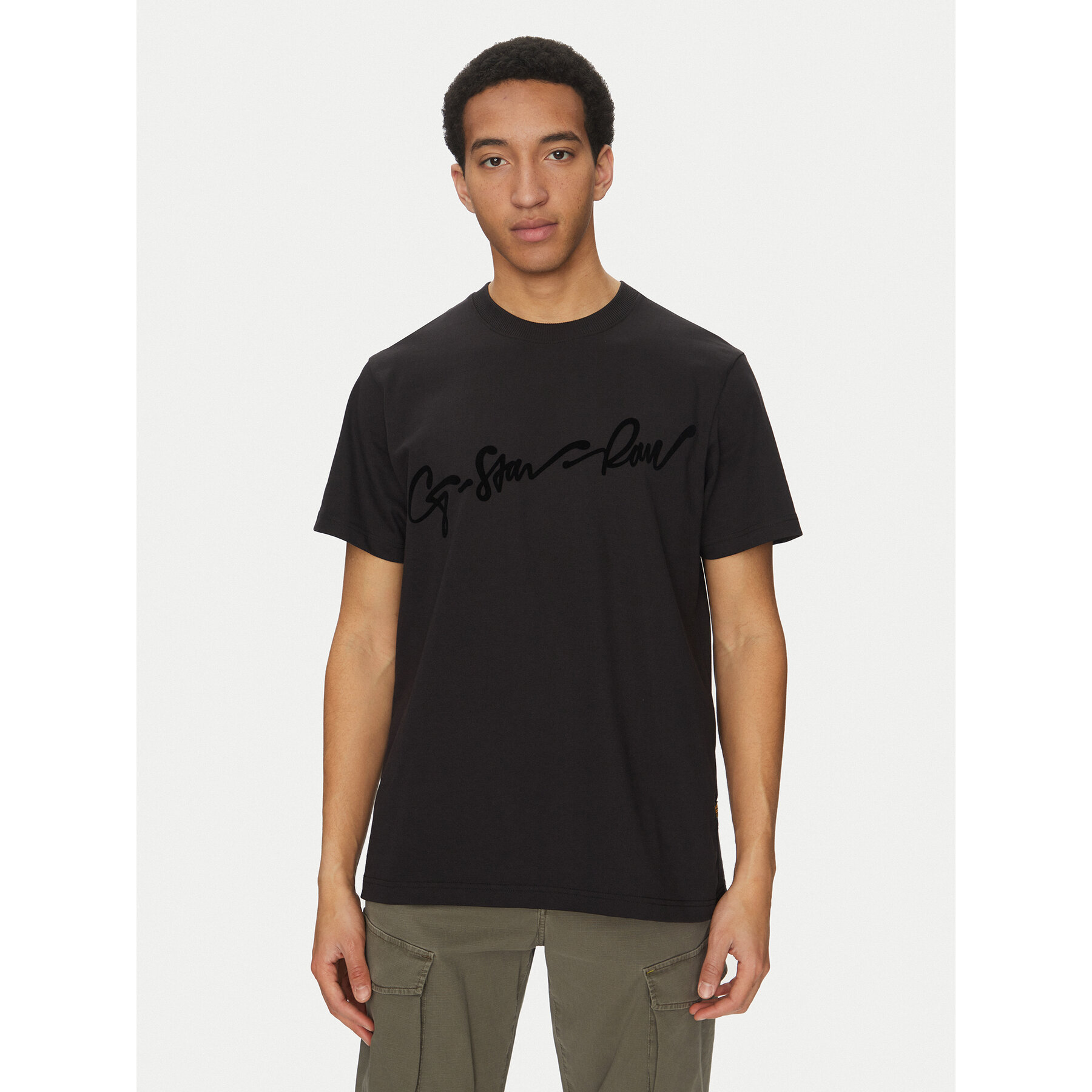 G-Star Raw Póló Floock G-Script D25148-C784 Fekete Regular Fit