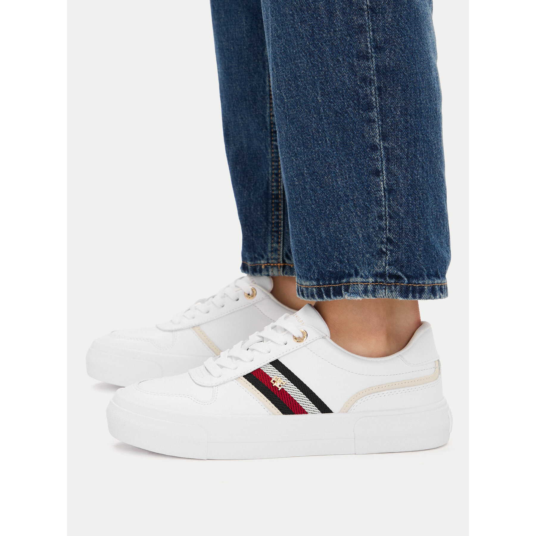 Sneakers Tommy Hilfiger Th Platform Vulc Leather FW0FW09603 Alb
