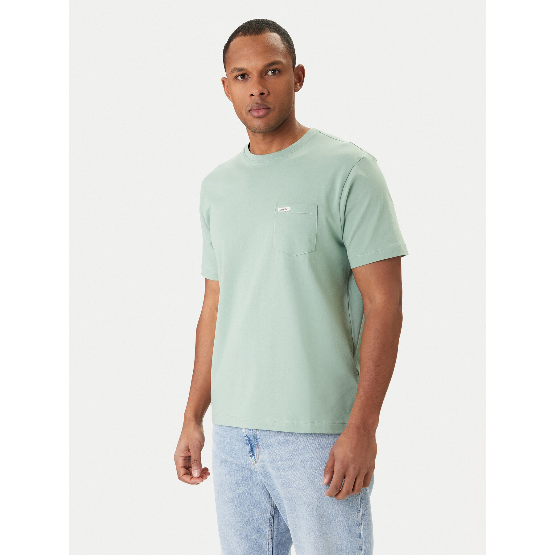 Guess Jeans Póló M5RI74 K8FQ4 Zöld Regular Fit