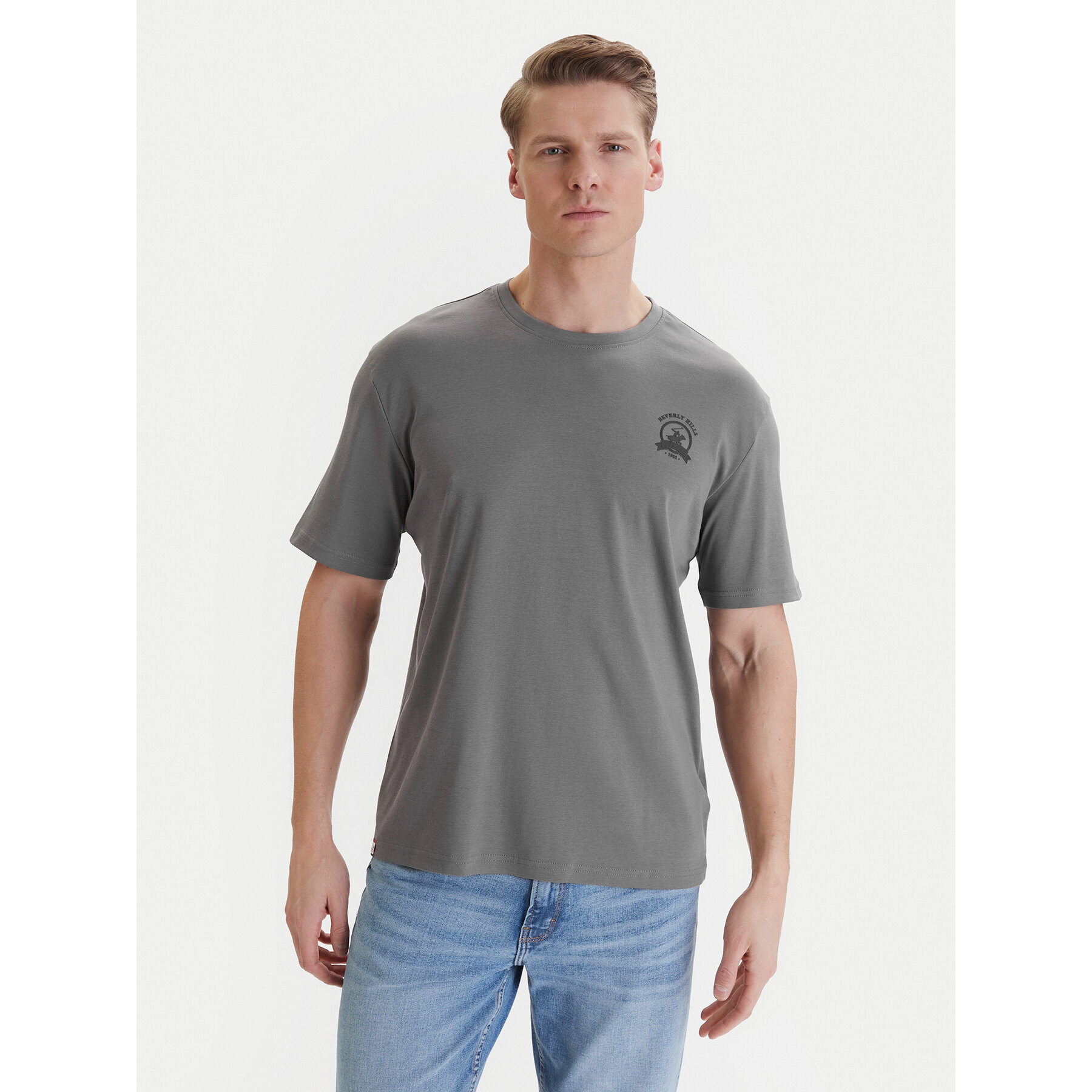 Beverly Hills Polo Club T-Shirt W126-BHMTS-1021-42X Grau Regular Fit