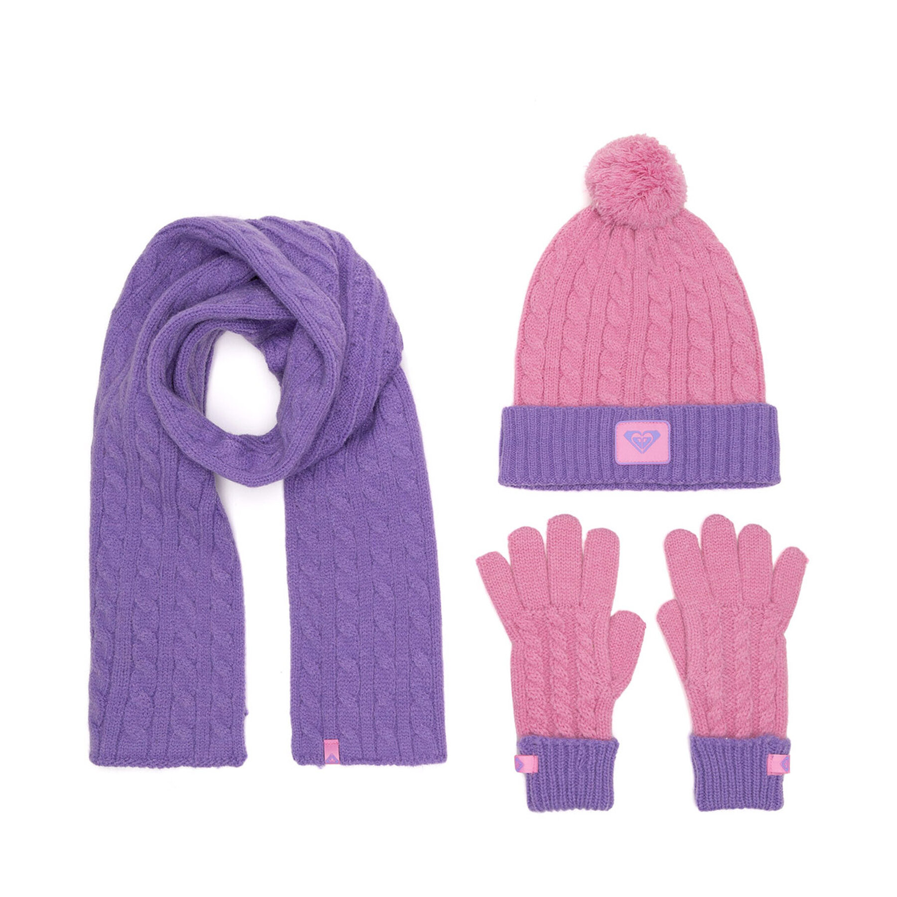 Комплект шапка, шал и ръкавици Roxy RX-KF-001-AW24 Виолетов