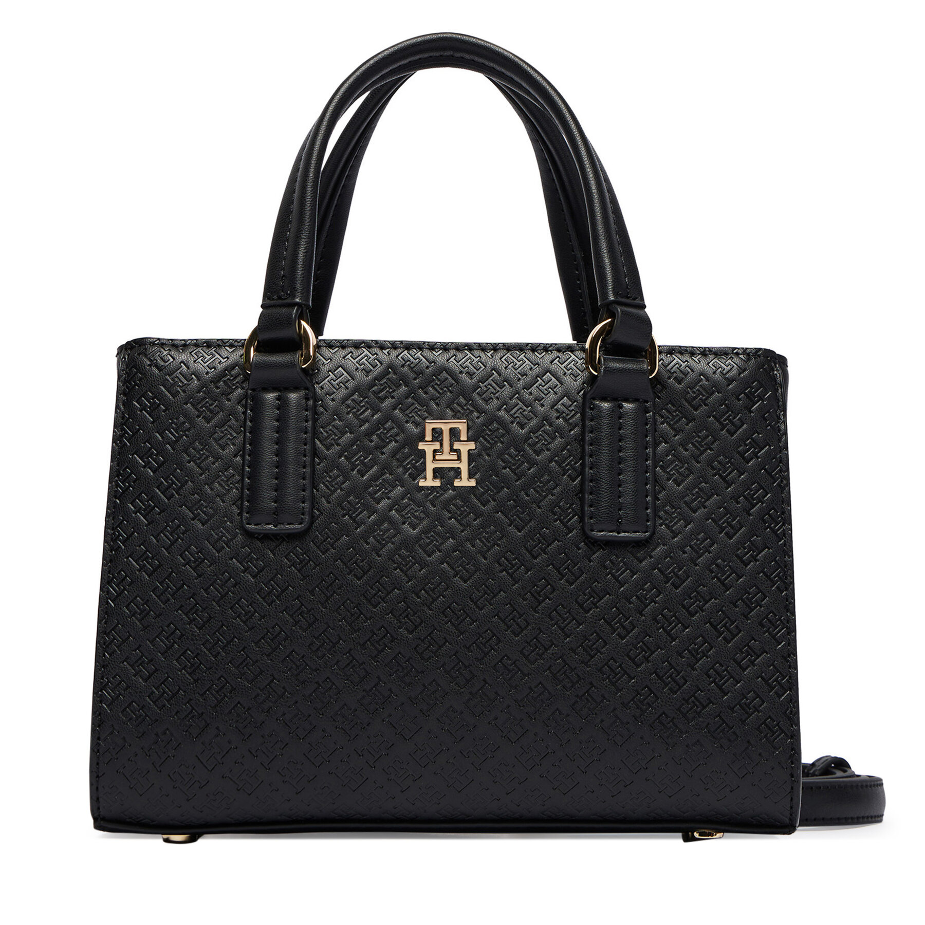 Geantă Tommy Hilfiger Th Daily Mini Tote Mono AW0AW18416 Negru