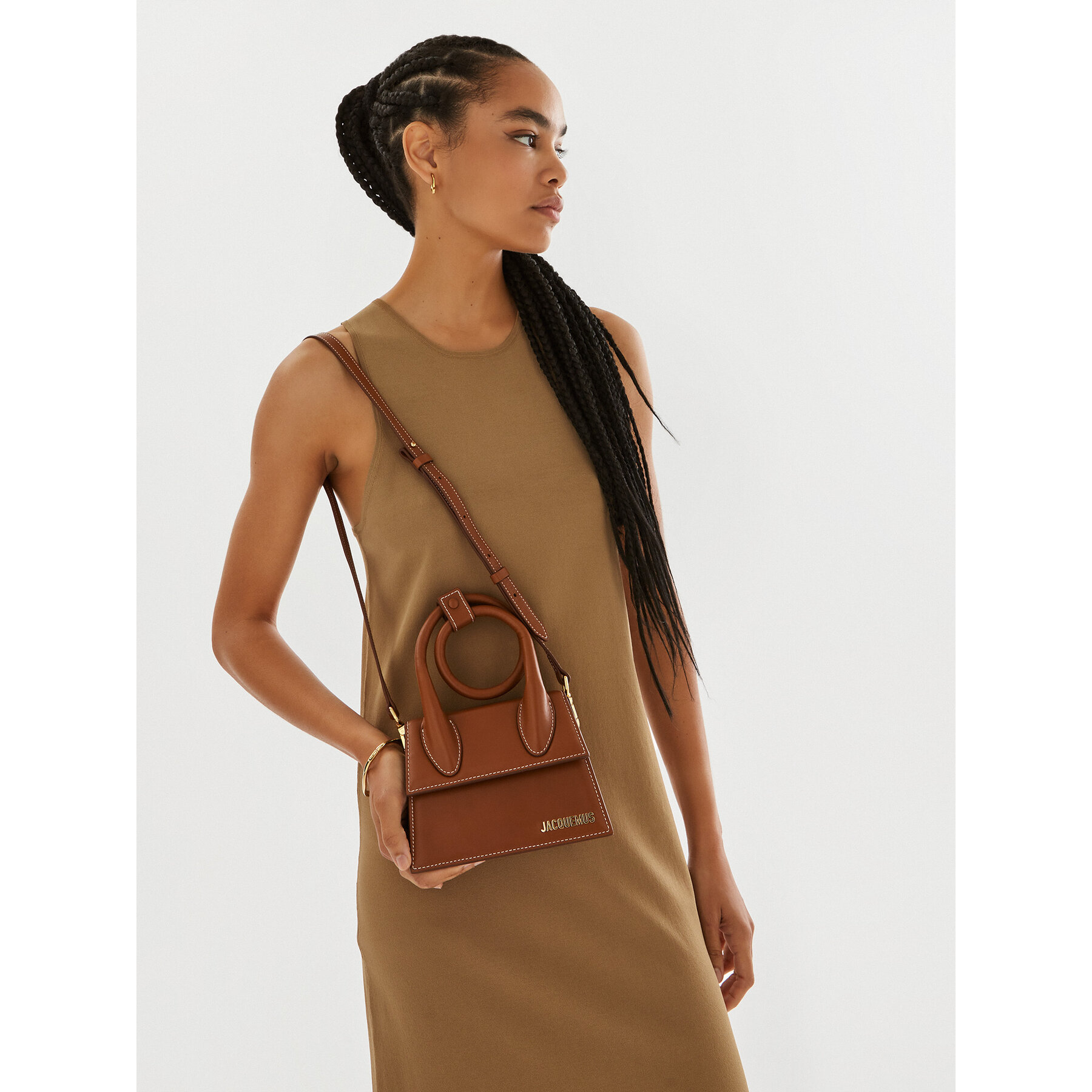 Дамска чанта JACQUEMUS Le Chiquito Noeud 213BA005-3072 Кафяв