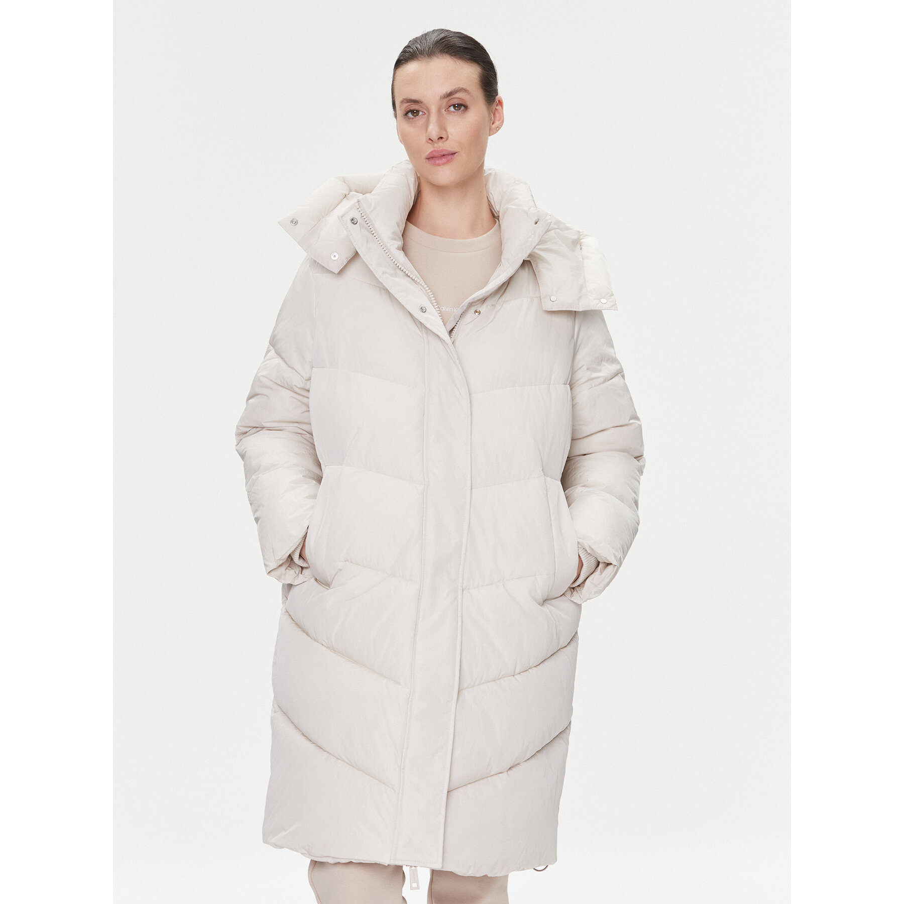 Calvin Klein Winterjacke Modern K20K205948 Écru Relaxed Fit