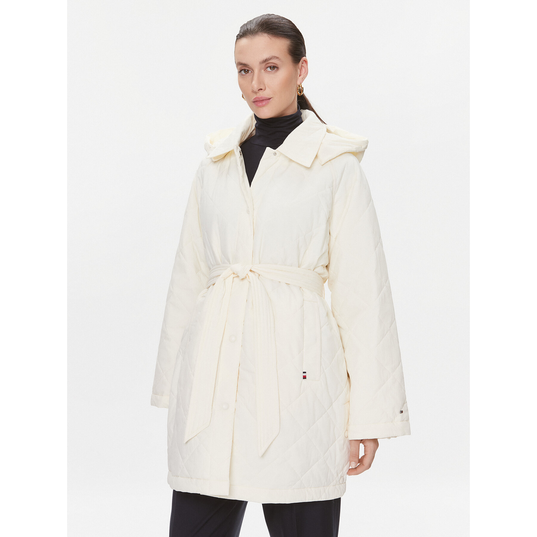 Tommy Hilfiger Übergangsjacke WW0WW40469 Écru Relaxed Fit