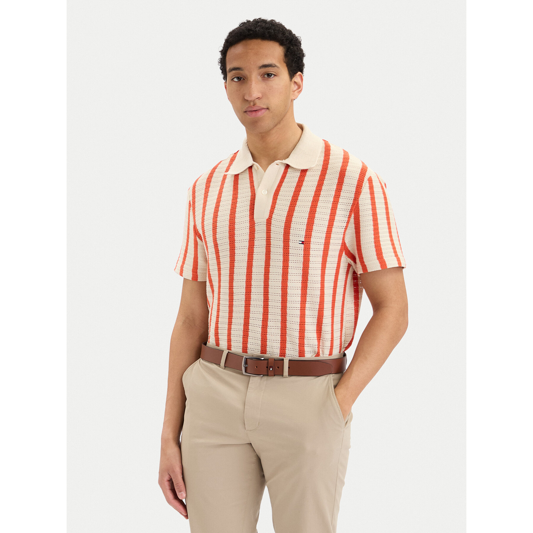 Tommy Hilfiger Polo majica MW0MW42770 Kremna Regular Fit