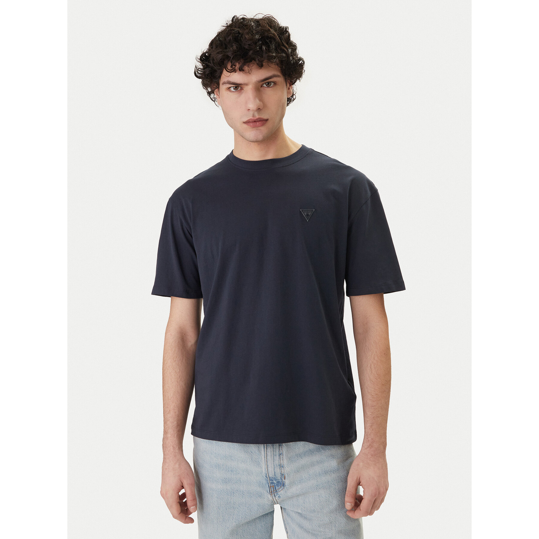 Guess Majica F6GI11 K8HM4 Mornarsko modra Regular Fit