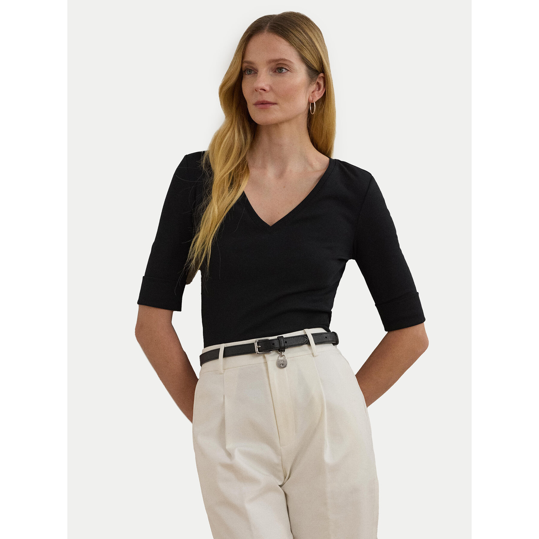 LAUREN RALPH LAUREN Bluse 200815843003 Schwarz Slim Fit