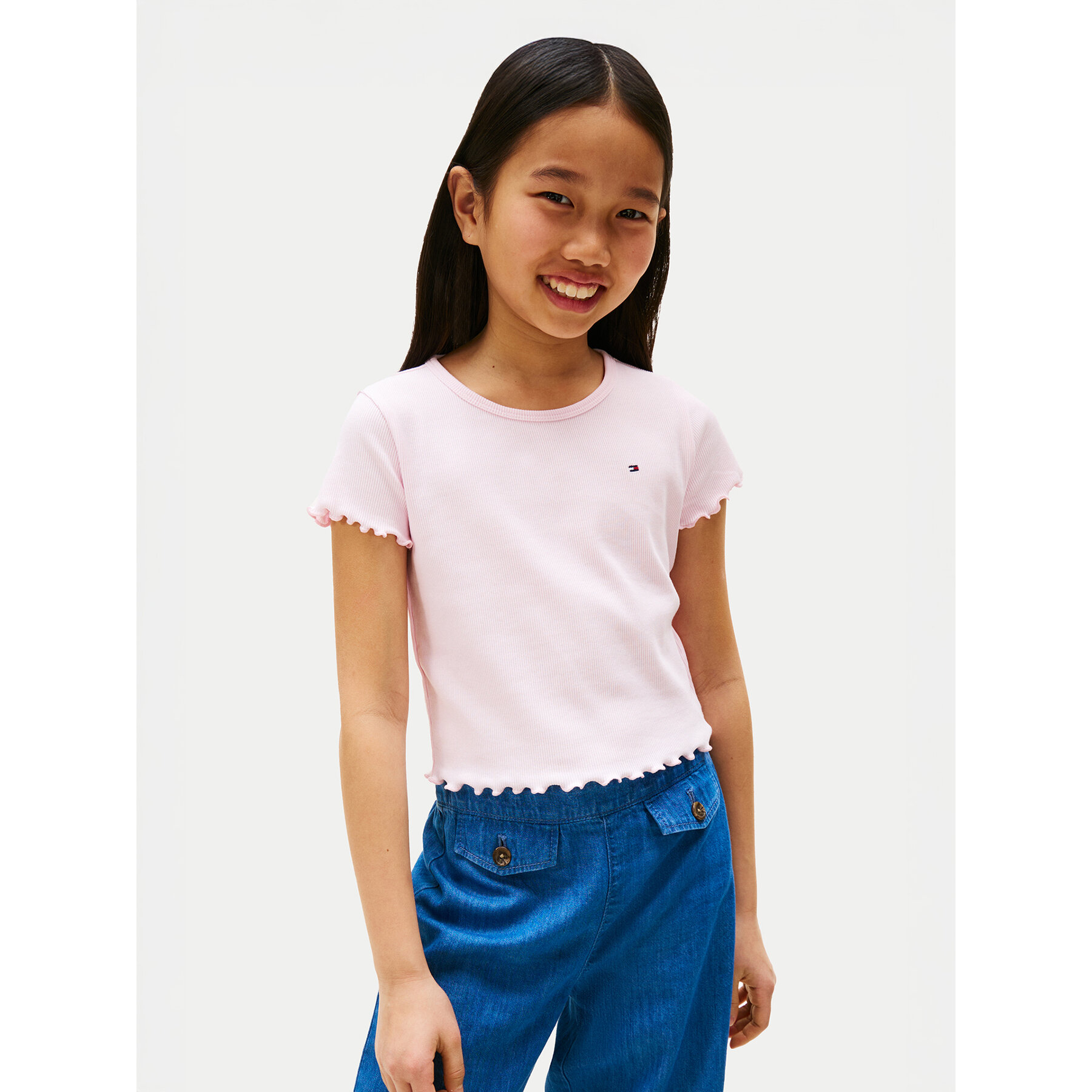 Tommy Hilfiger T-Shirt Essential KG0KG08590 Ροζ Regular Fit