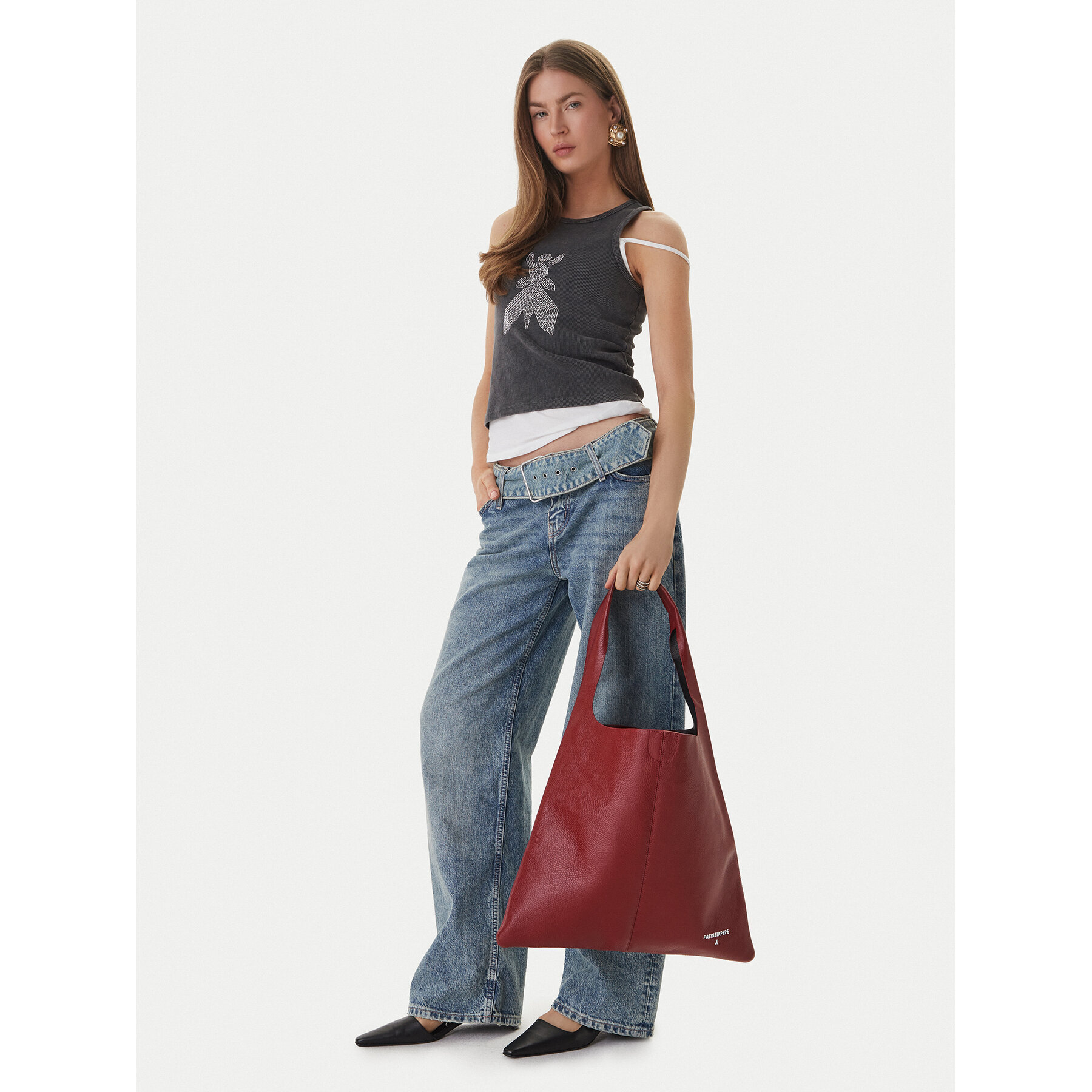 Torbica Patrizia Pepe 8B0321/L148-B861 Tamnocrvena