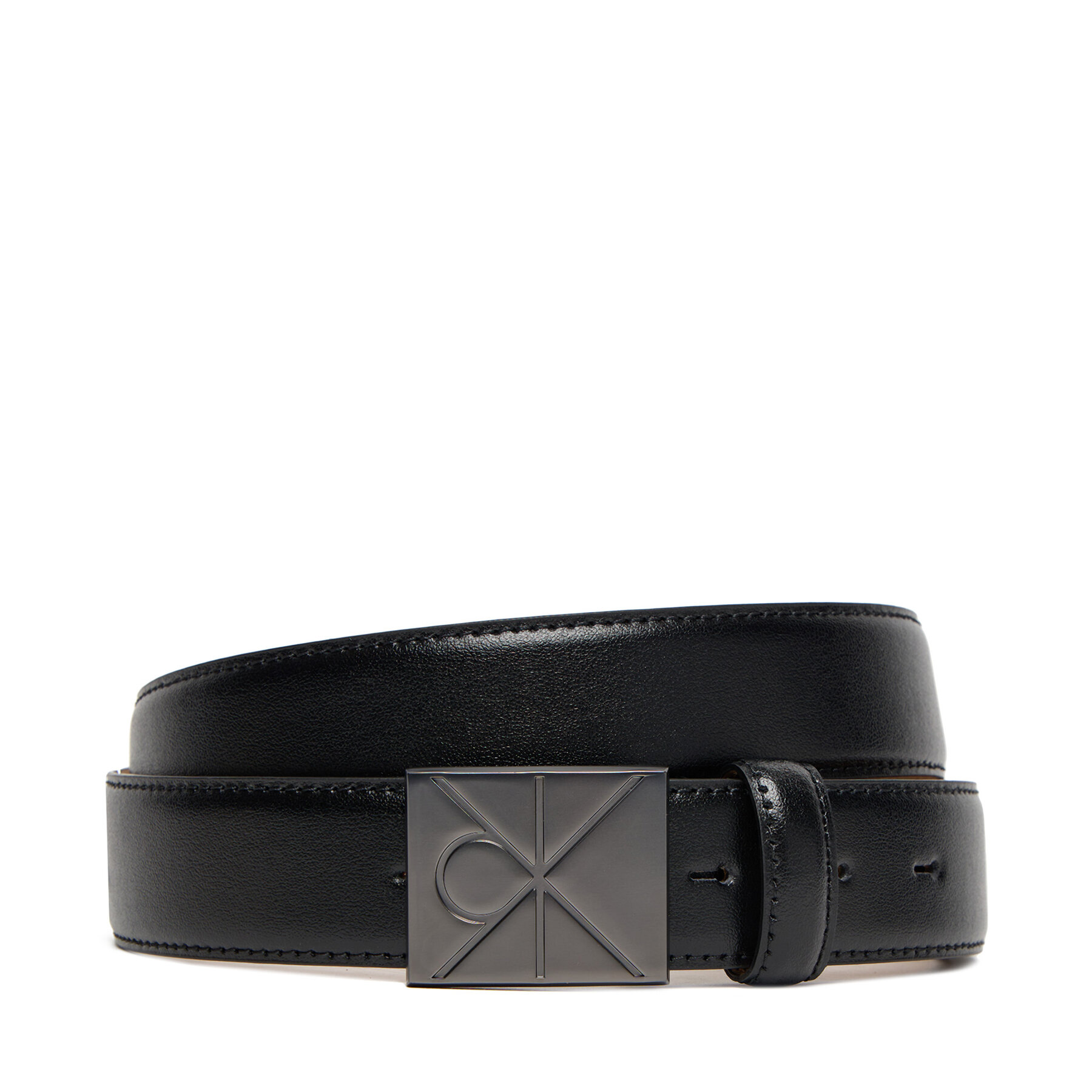 Pánsky opasok Calvin Klein Emblem Plaque Buckle 32Mm LV04D7046G Čierna