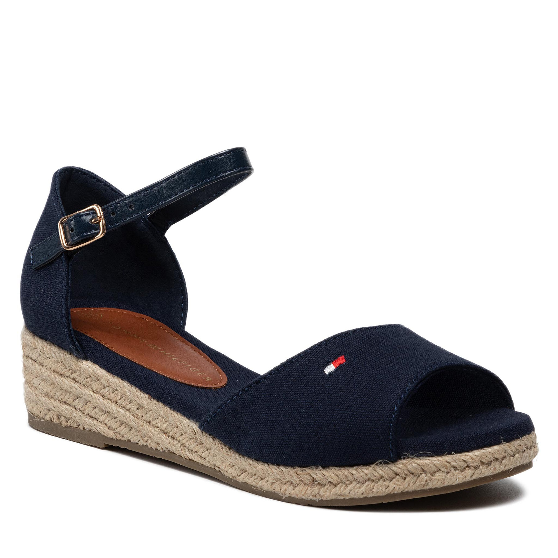 Espadrile Tommy Hilfiger Rope Wedge Sandal T3A7-32185-0048 S Blue 800