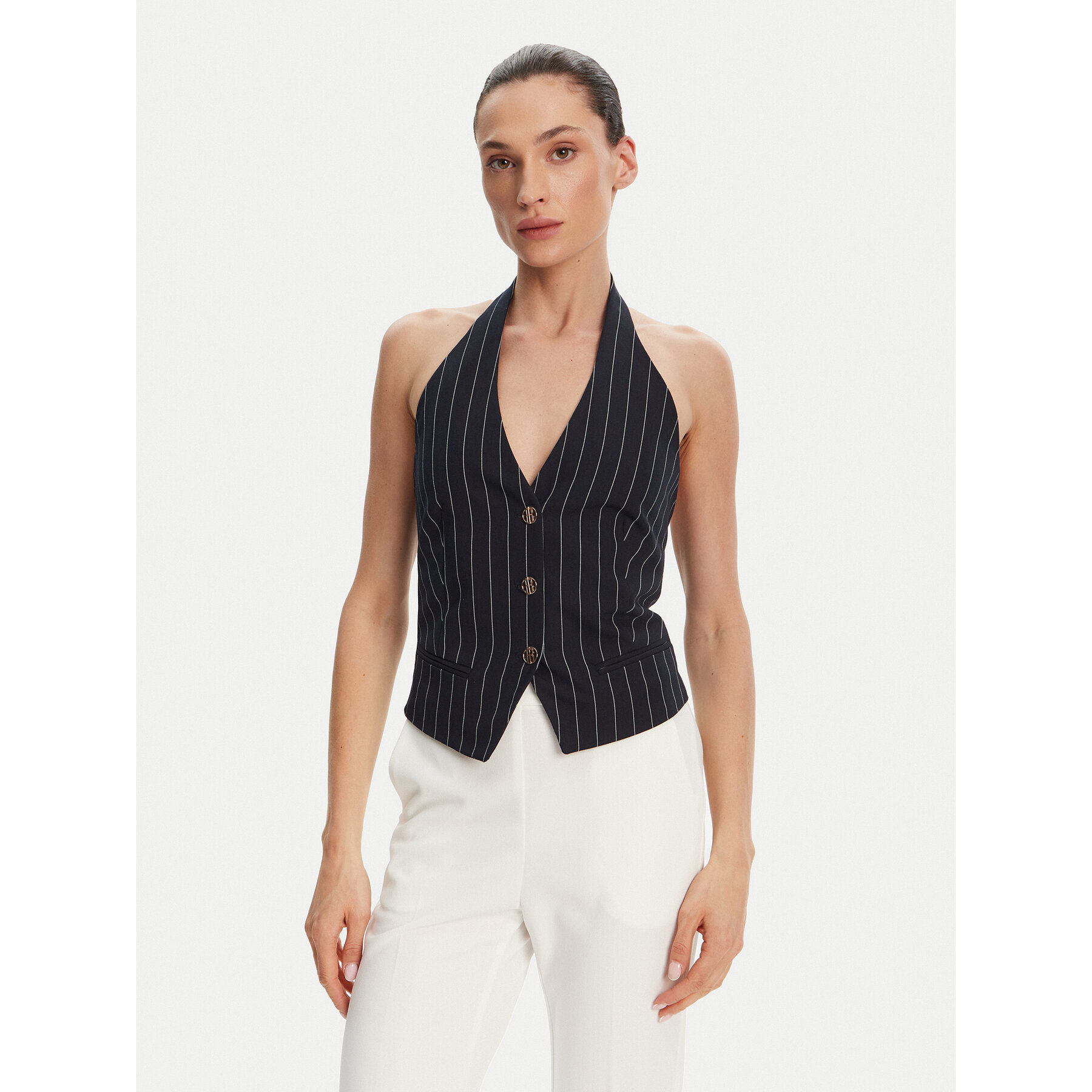 Fracomina Weste FR25SJ5002W761D4 Dunkelblau Slim Fit