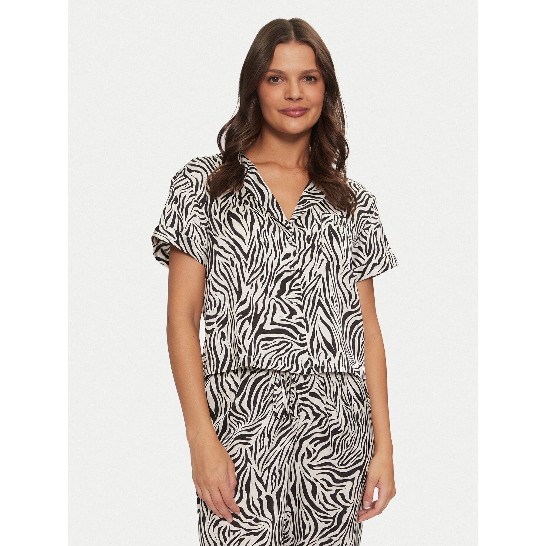 Hunkemöller Maglietta del pigiama Peppers 206526 Nero Regular Fit