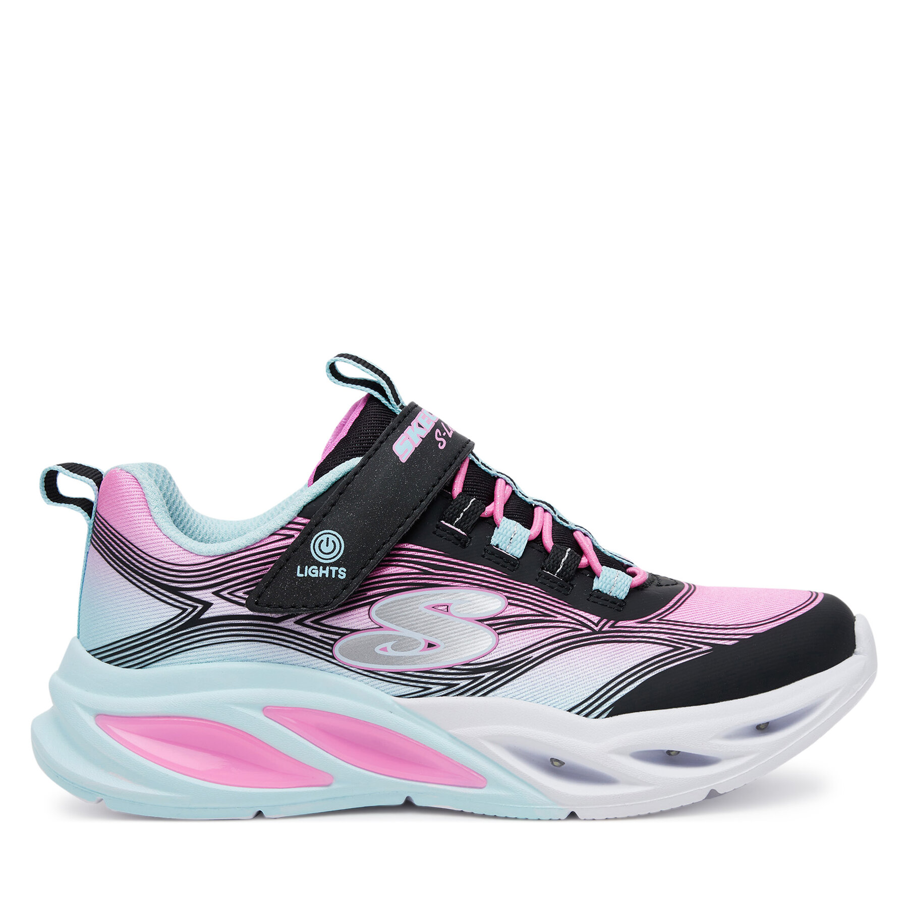 Snīkeri Skechers S-Lights: Cosmic Glow 303712L/BKMT Rozā