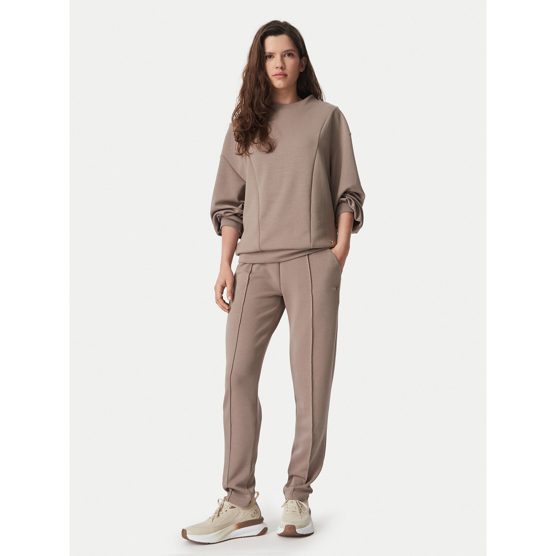 EA7 Emporio Armani Jogginganzug 7W000194 AF24375 U6100 Dunkelbeige Relaxed Fit