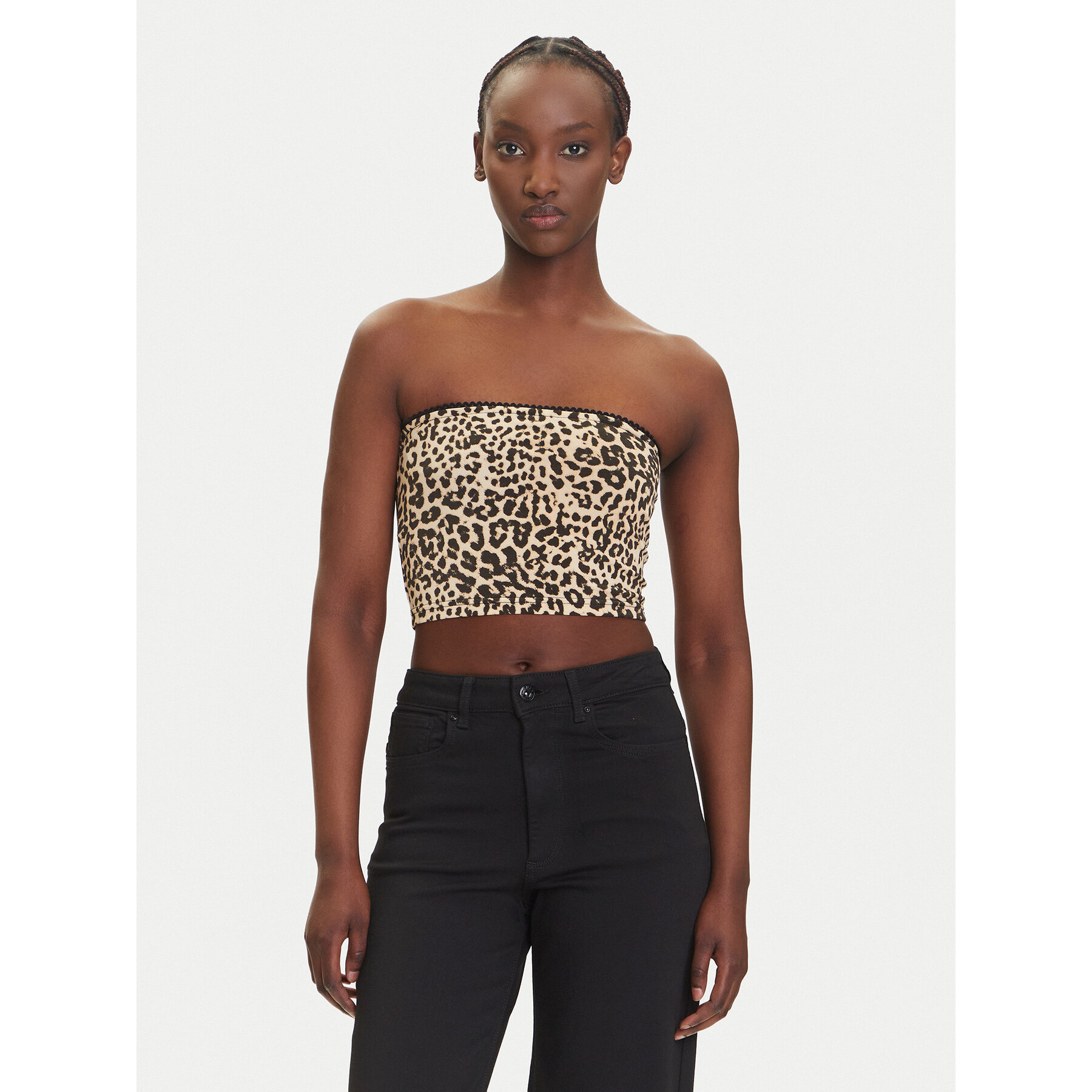 Noisy May Τοπ Avery 27034321 Καφέ Slim Fit