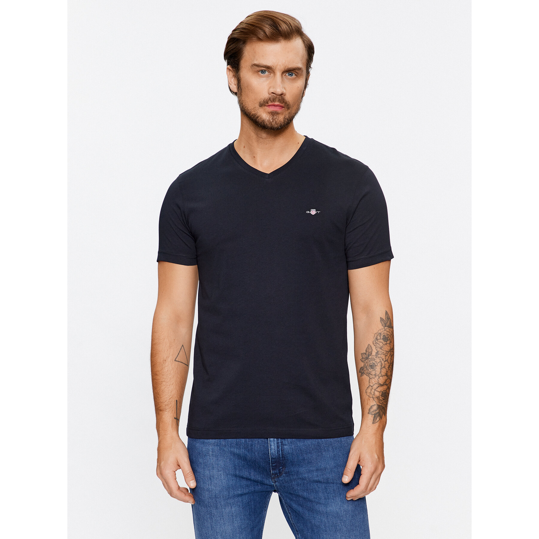 Gant Póló Shield 2003186 Fekete Slim Fit